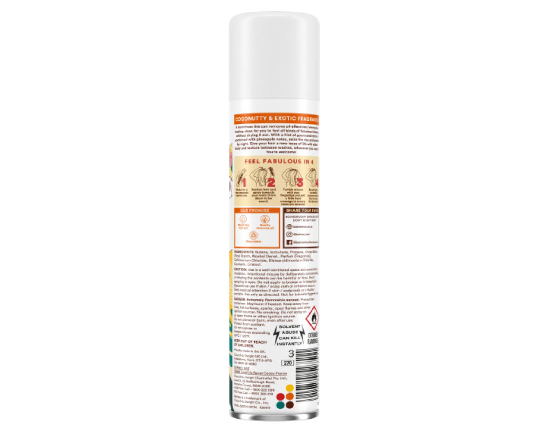 Foto 4 pulgar | Shampoo en Seco Batiste Tropical Fragrance 200 Ml 2 Piezas-Venta Internacional