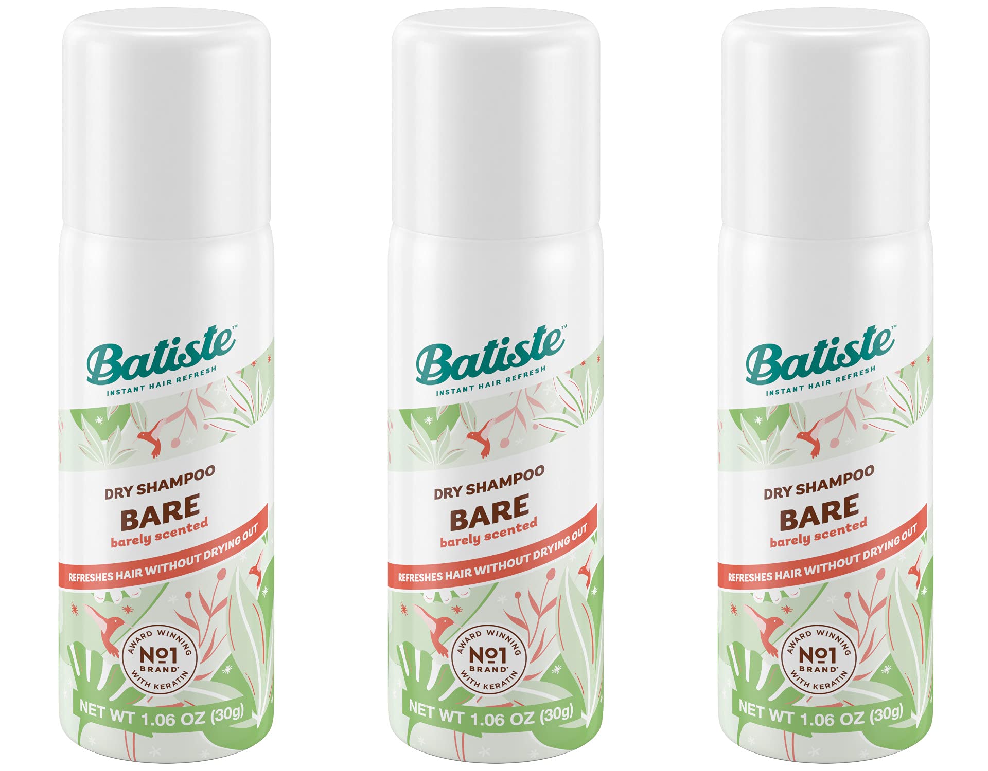 Champú Seco Batiste Bare Mini Travel Tamaño 30g Paquete de 3 - Venta Internacional