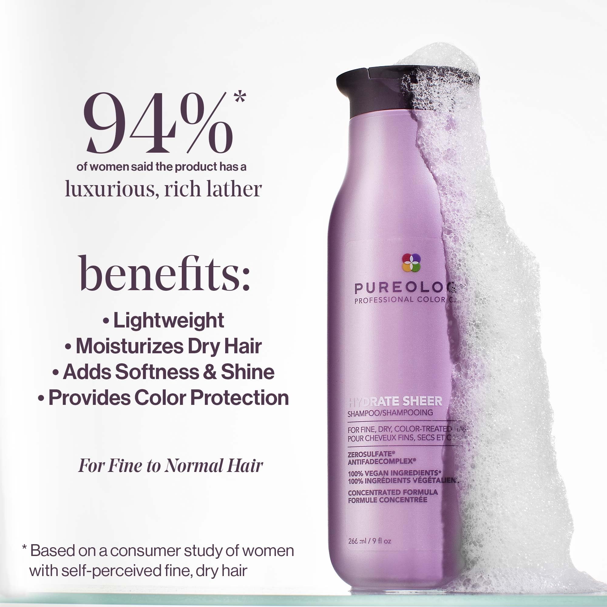 Foto 3 pulgar | Champú Pureology Hydrate Sheer Nutritive Para Cabello Fino - Venta Internacional.