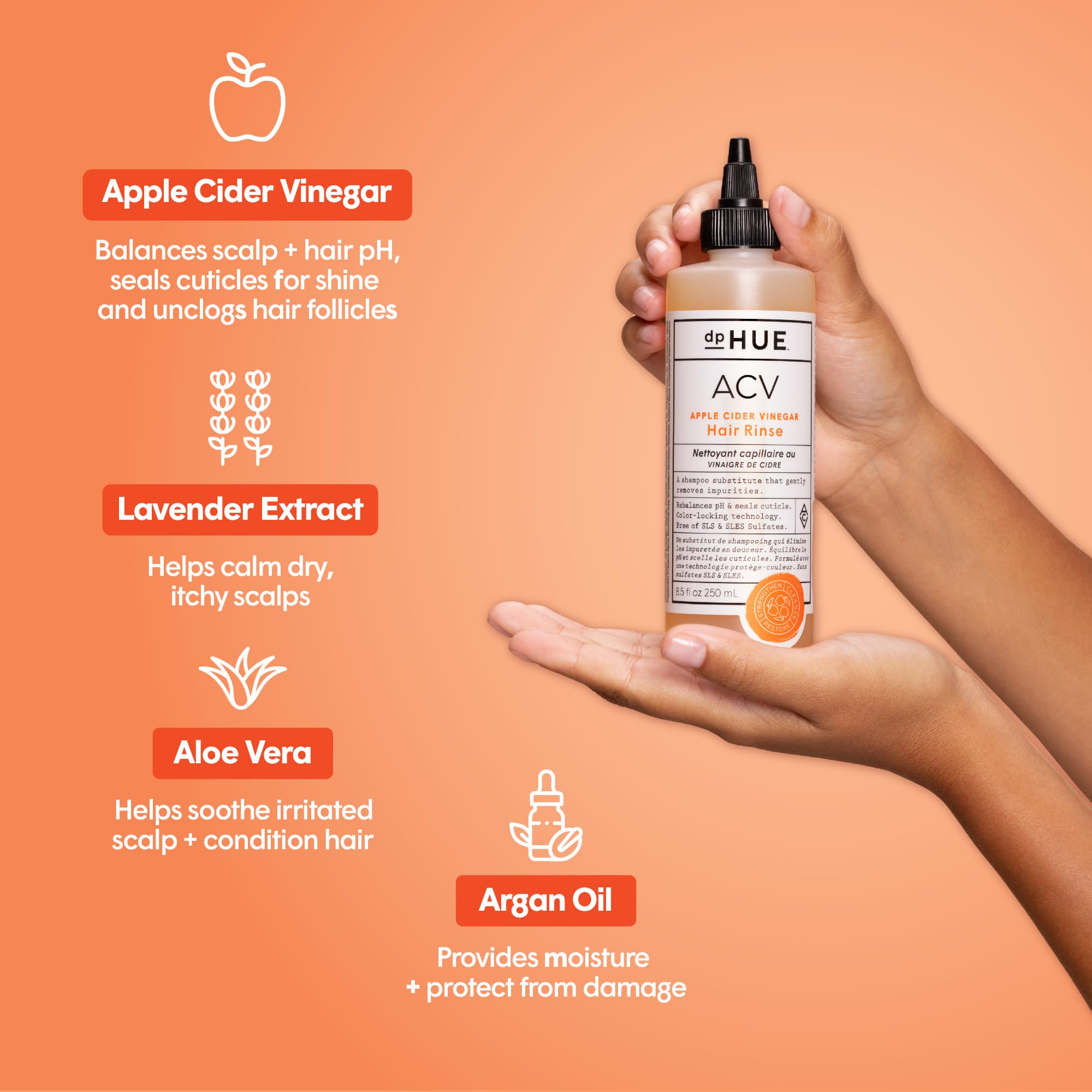 Foto 3 pulgar | Hair Rinse Dphue, Vinagre De Sidra De Manzana, 591 Ml, Champú Alternativo - Venta Internacional.