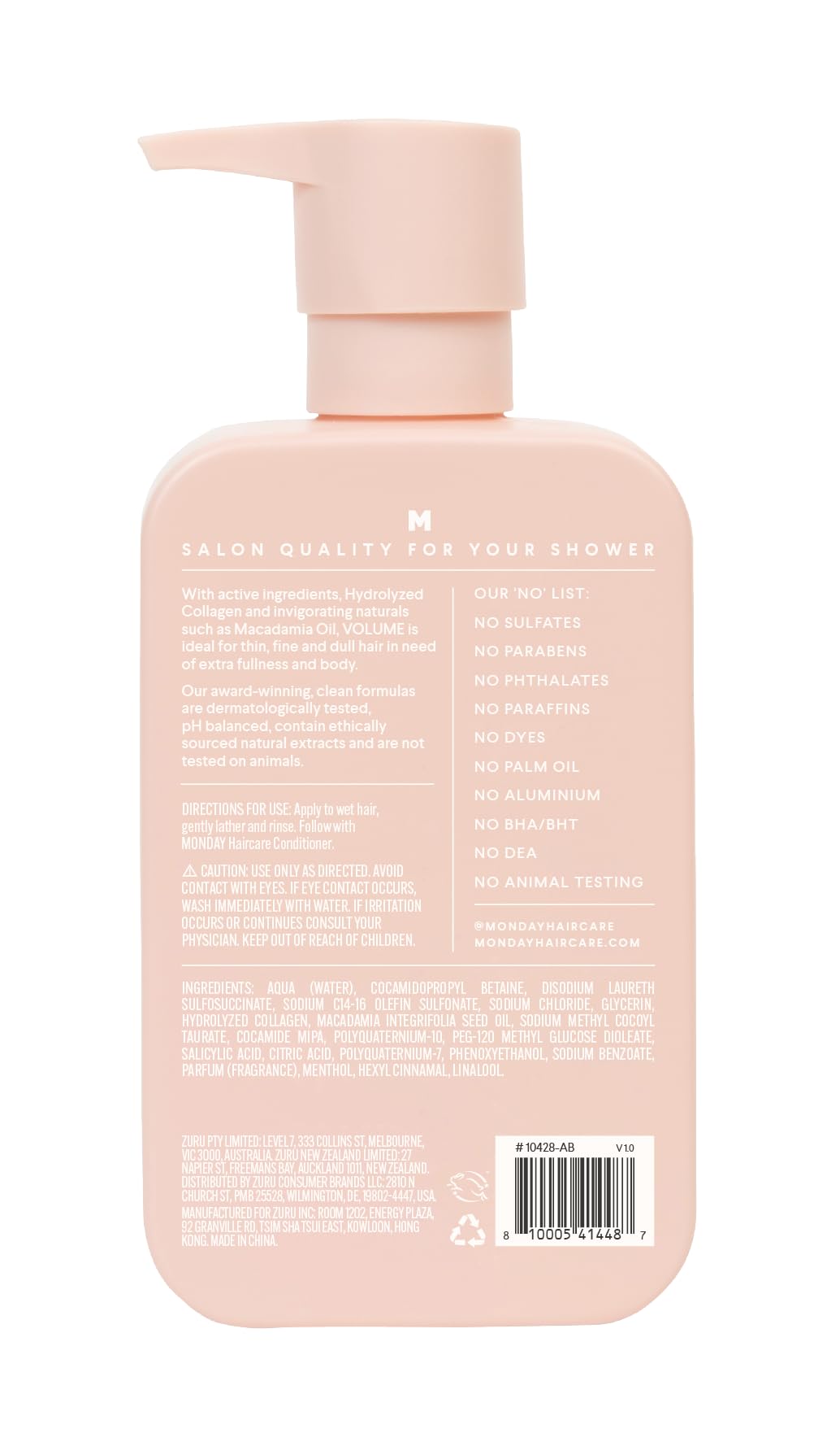 Foto 6 | Champú Monday Haircare Volume 354 Ml Para Cabello Fino, Fino Y Graso - Venta Internacional.