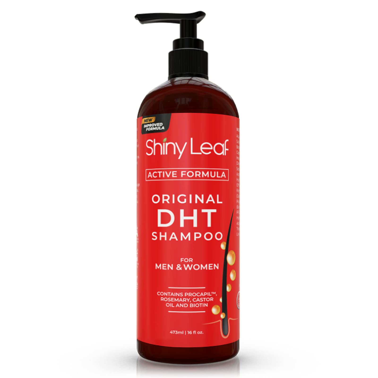 Foto 1 | Champú Shiny Leaf Dht Blocker Anticaída Con Biotina 480 Ml - Venta Internacional.