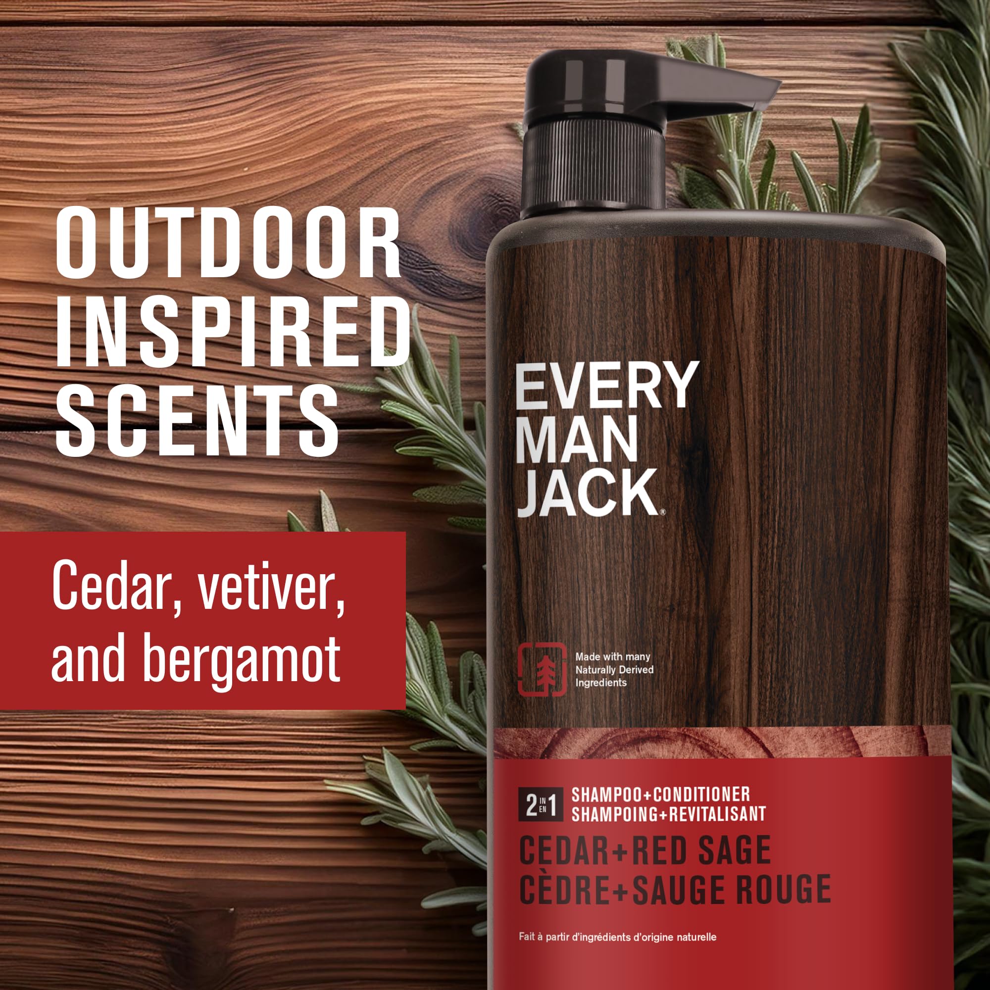Foto 3 | Champú Y Acondicionador Every Man Jack Cedar And Red Sage, 720 Ml - Venta Internacional.