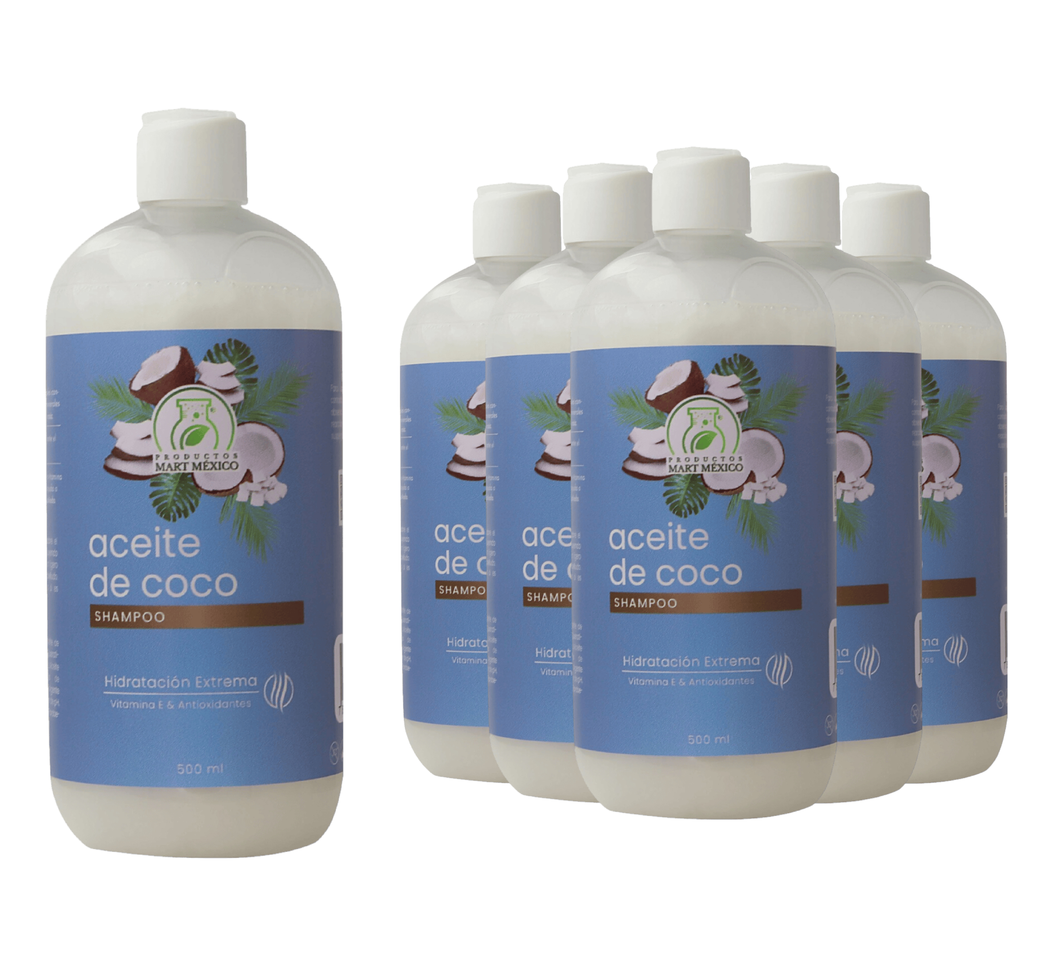 Shampoo De Aceite De Coco Pack 6 Piezas 
Productos Mart Mexico 500 Ml