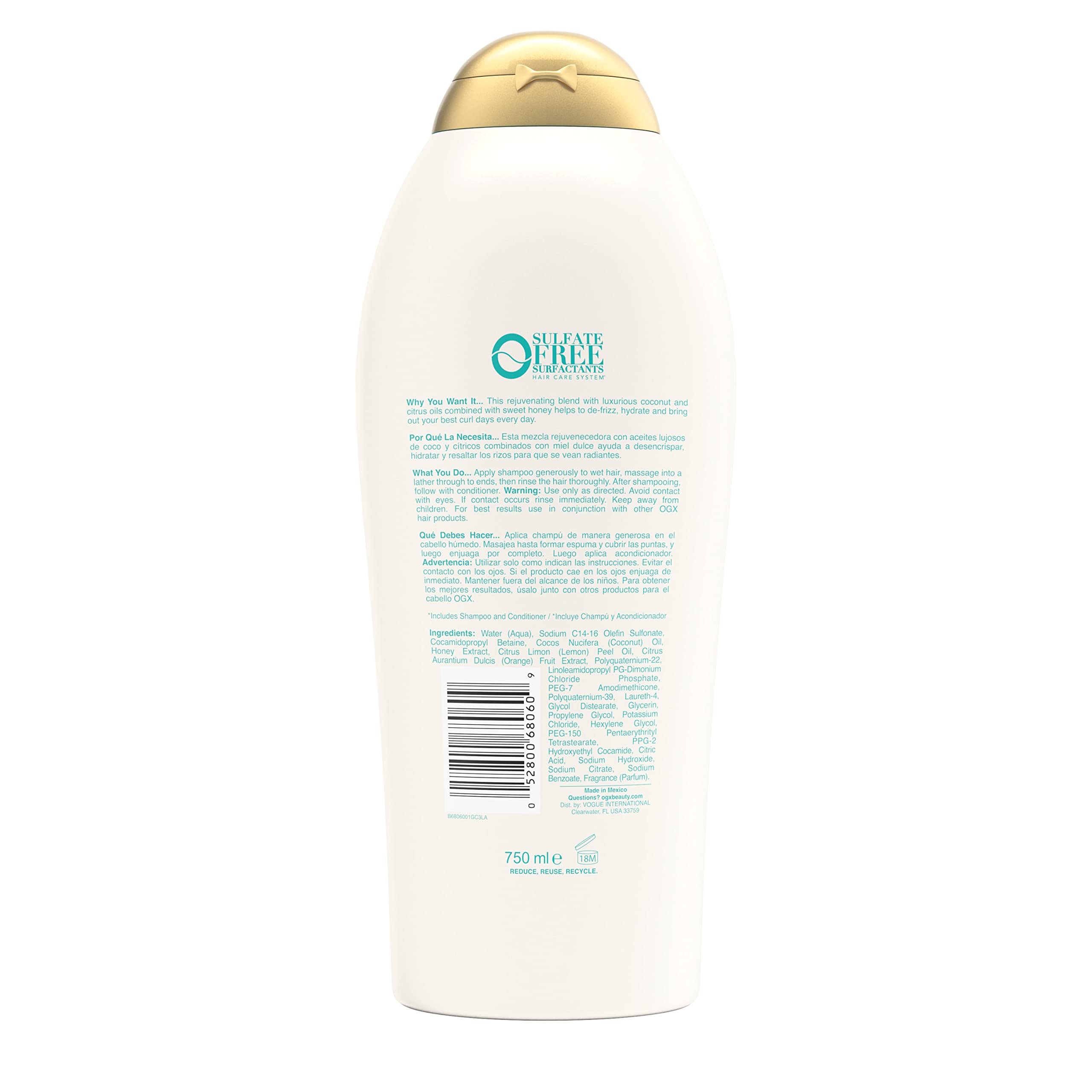 Foto 5 | Champú Ogx Coconut Curls 750 Ml (paquete De 2) - Venta Internacional.