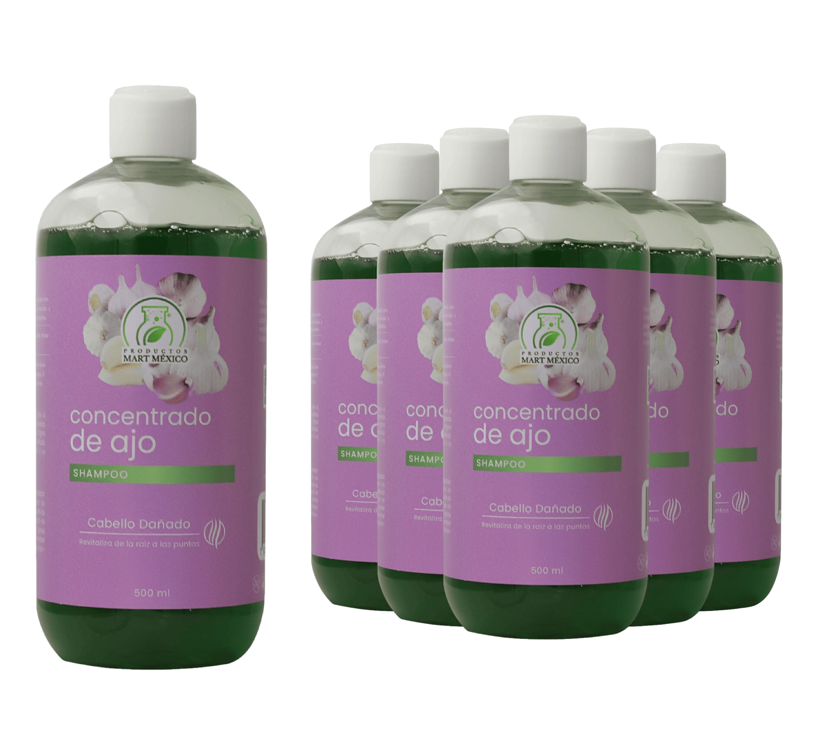 Foto 2 pulgar | Shampoo Concentrado De Ajo Pack 6 Piezas 
Productos Mart Mexico 500 Ml