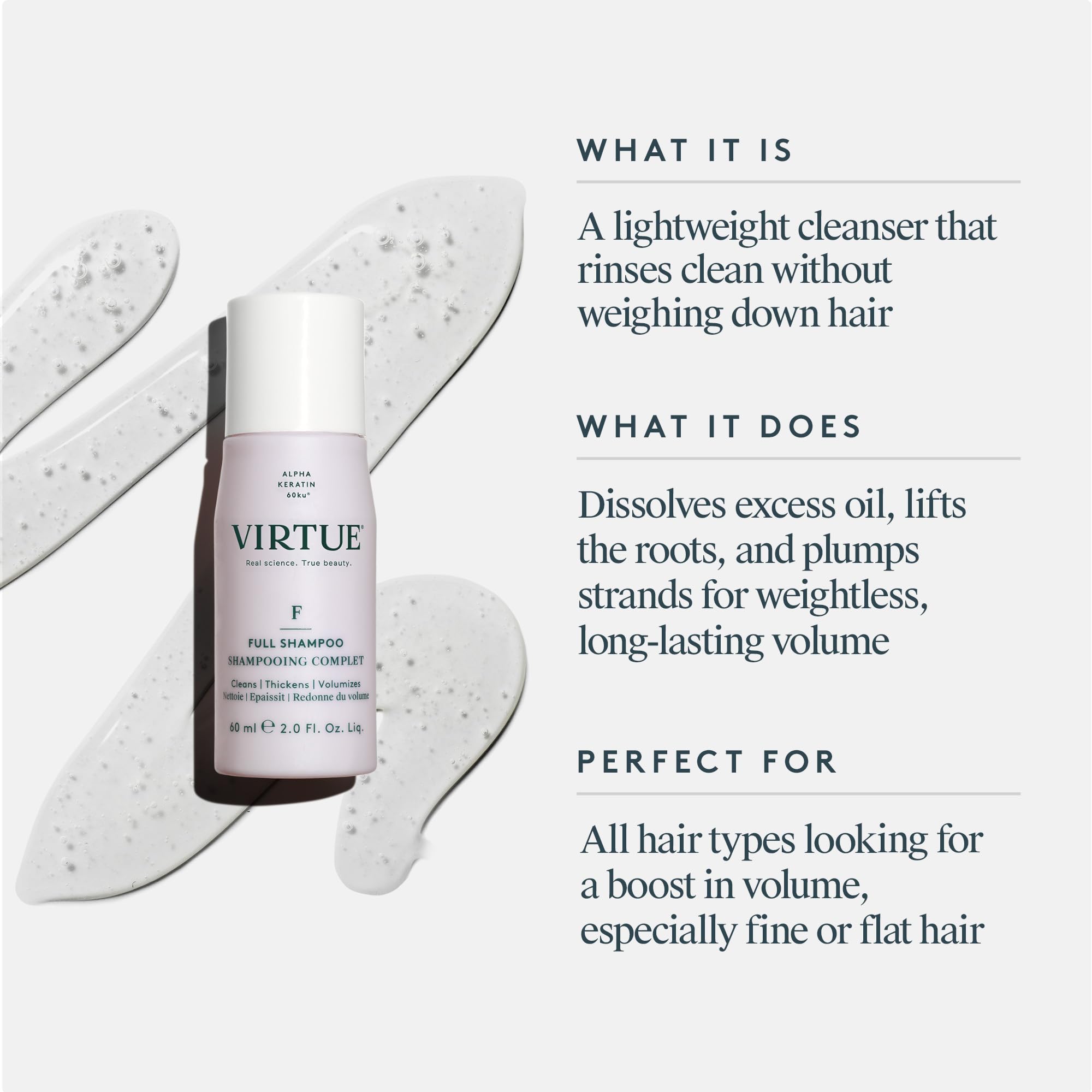Foto 3 pulgar | Champú Virtue, Totalmente Libre De Sulfatos, Voluminizador, Que Engrosa El Cabello - Venta Internacional.