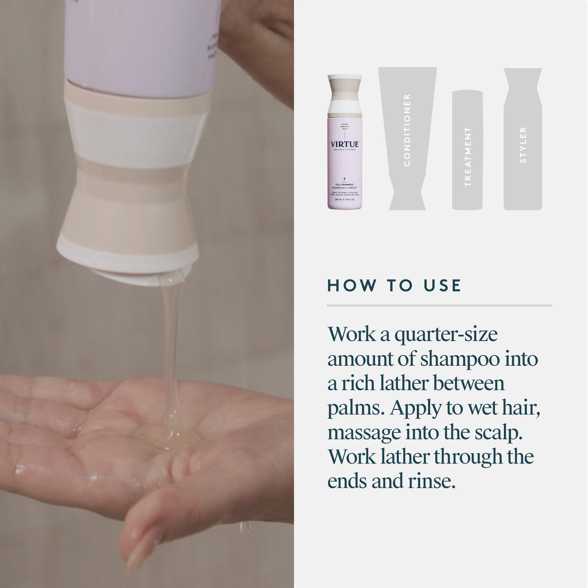Foto 8 pulgar | Champú Virtue, Totalmente Libre De Sulfatos, Voluminizador, Que Engrosa El Cabello - Venta Internacional.