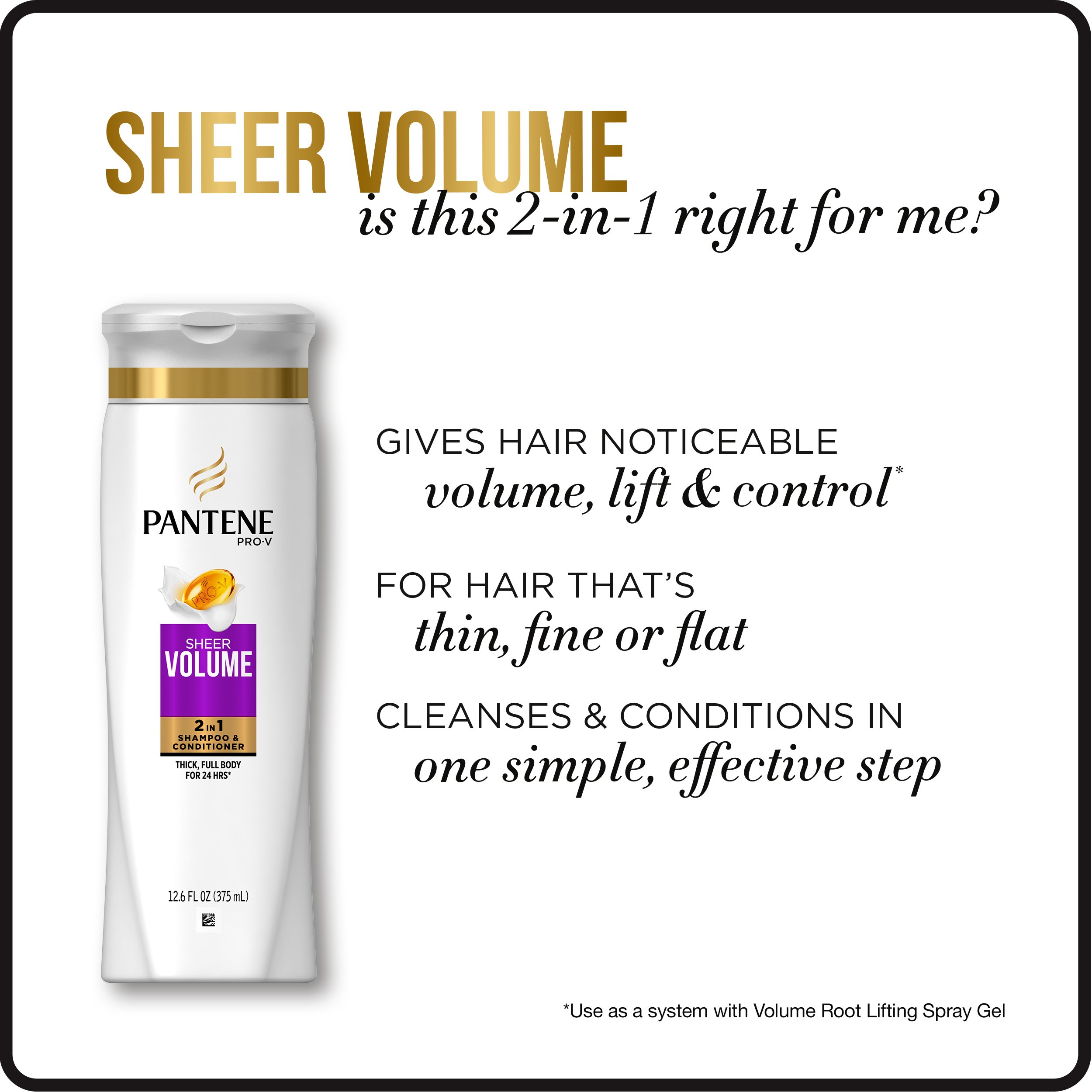 Foto 7 pulgar | Champú Y Acondicionador Pantene Sheer Volume 2 En 1, 375 Ml (paquete De 4) - Venta Internacional.
