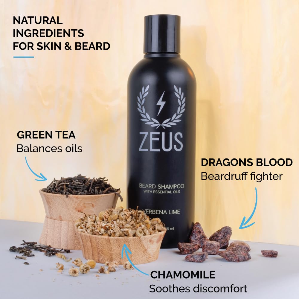 Foto 3 pulgar | Champú Para Barba Zeus Limpiador Hidratante Con Té Verde 240 Ml - Venta Internacional.