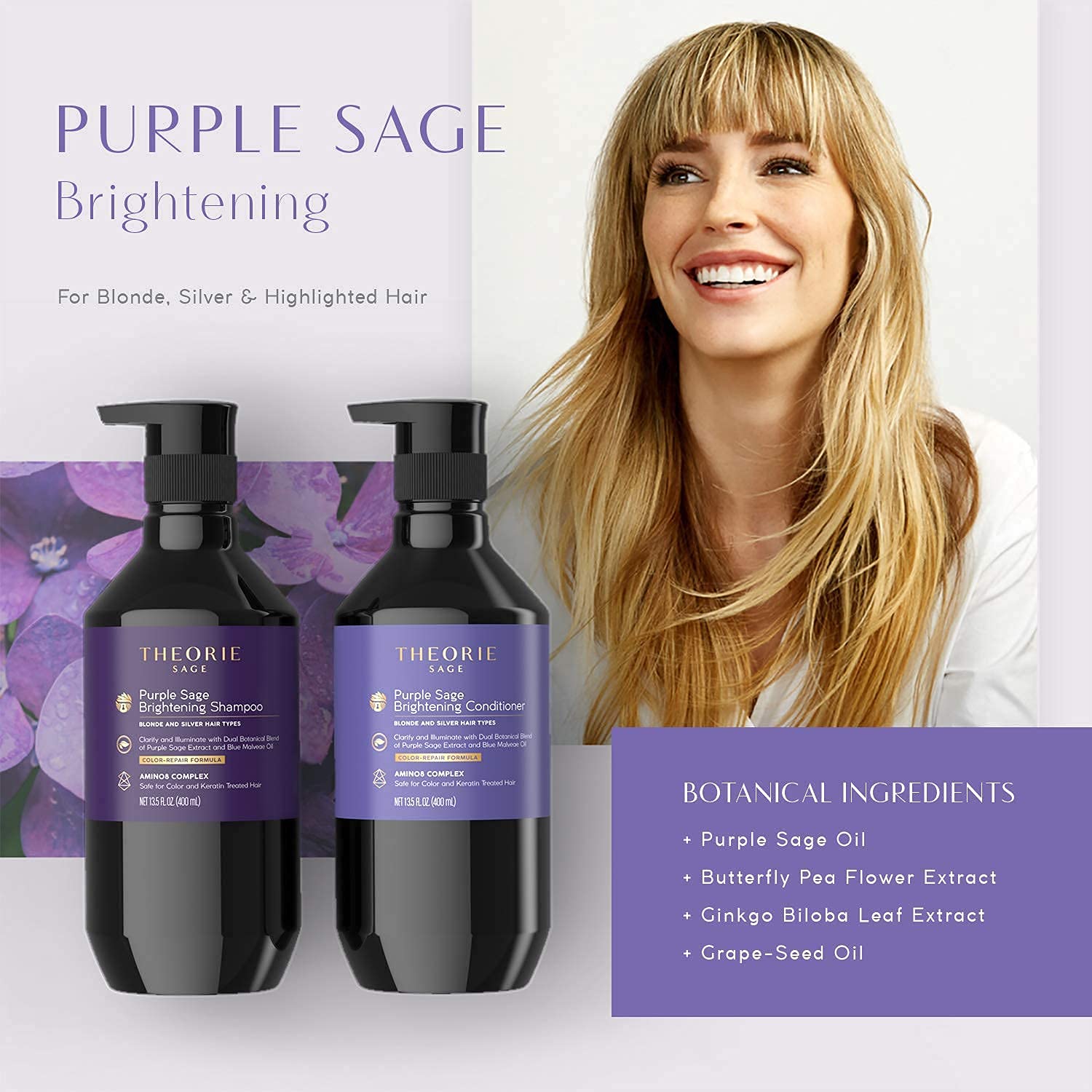 Foto 7 pulgar | Acondicionador Theorie Purple Sage Brightening 800 Ml - Venta Internacional.