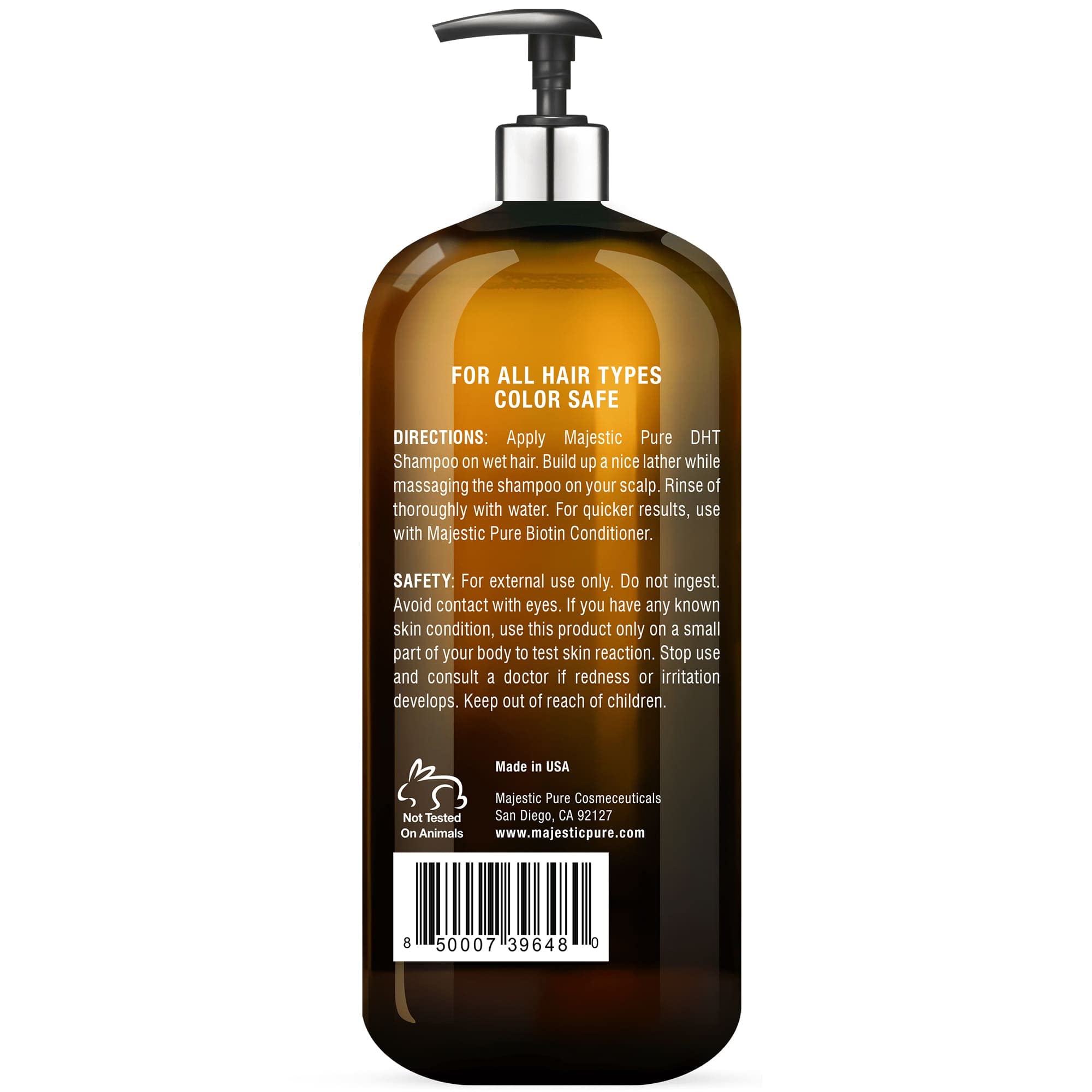 Foto 4 pulgar | Champú Majestic Pure Biotin Para El Crecimiento Del Cabello, 480 Ml, Sin Sulfatos - Venta Internacional.