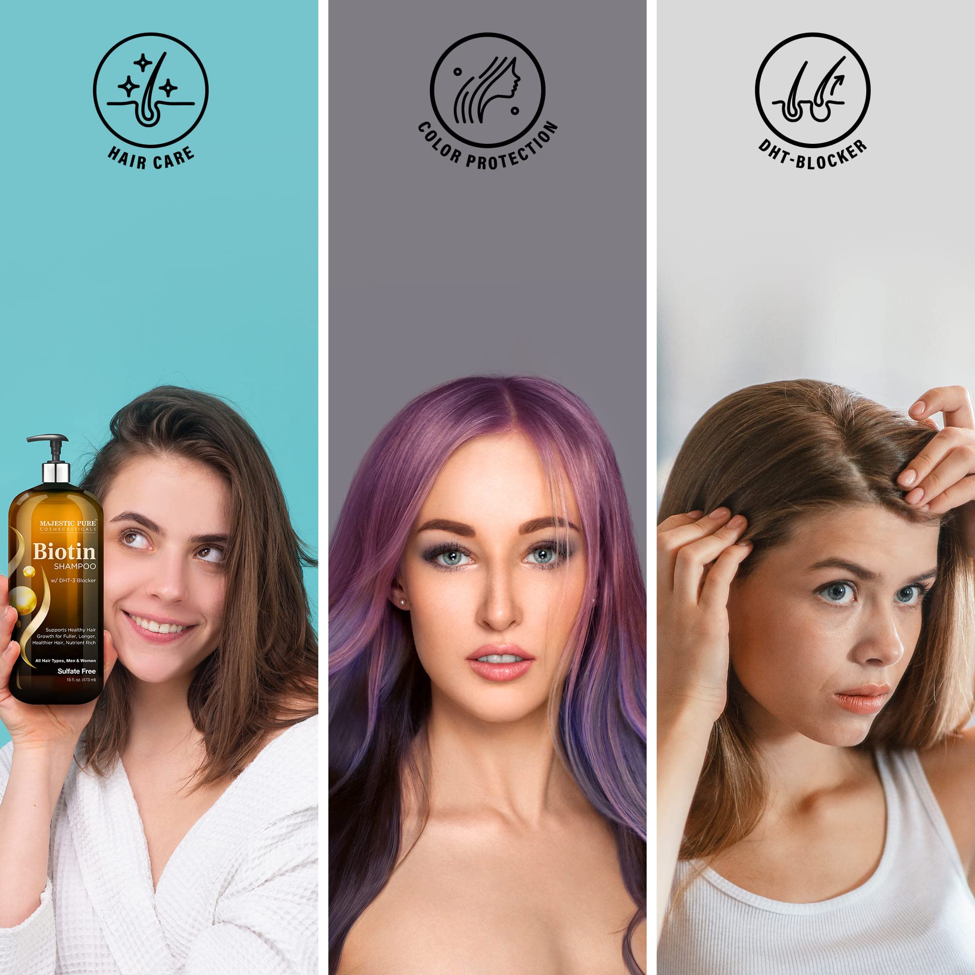 Foto 6 pulgar | Champú Majestic Pure Biotin Para El Crecimiento Del Cabello, 480 Ml, Sin Sulfatos - Venta Internacional.