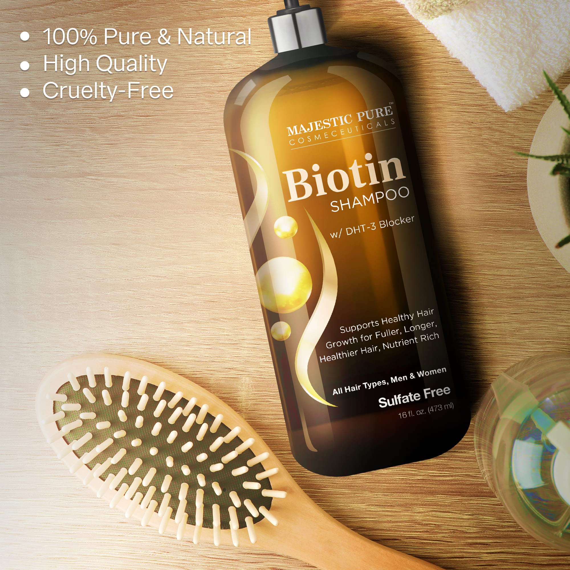 Foto 7 pulgar | Champú Majestic Pure Biotin Para El Crecimiento Del Cabello, 480 Ml, Sin Sulfatos - Venta Internacional.