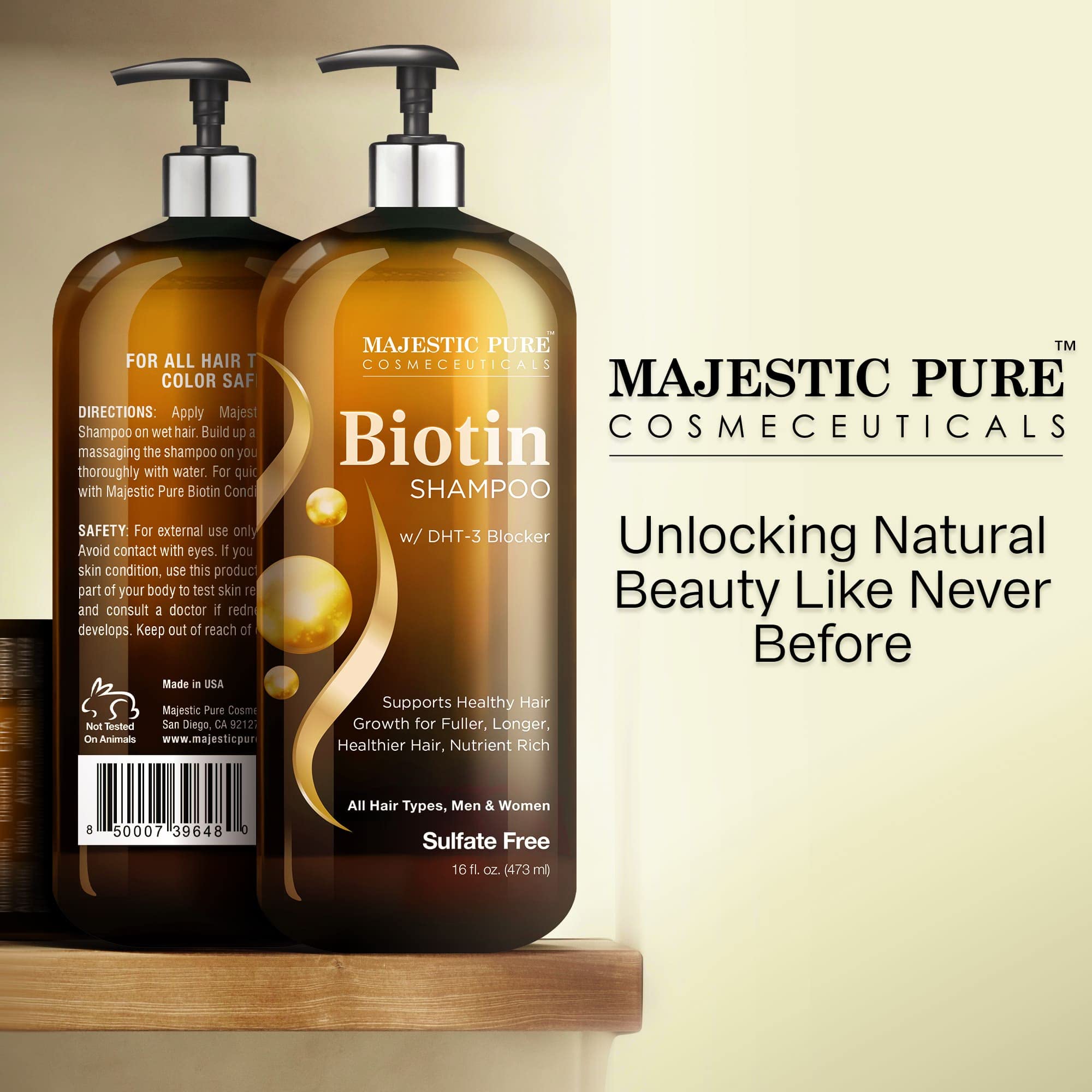 Foto 8 pulgar | Champú Majestic Pure Biotin Para El Crecimiento Del Cabello, 480 Ml, Sin Sulfatos - Venta Internacional.