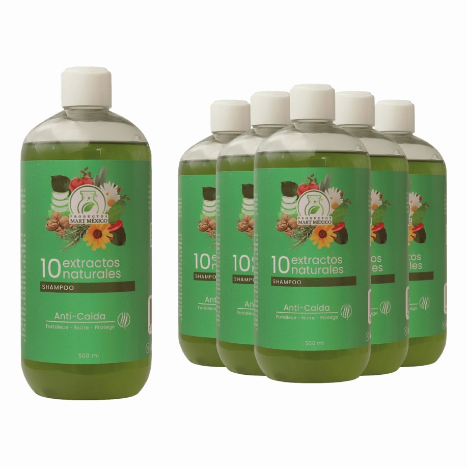 Foto 2 pulgar | Shampoo De 10 Extractos Naturales Pack 6 Piezas
Productos Mart Mexico 500 Ml