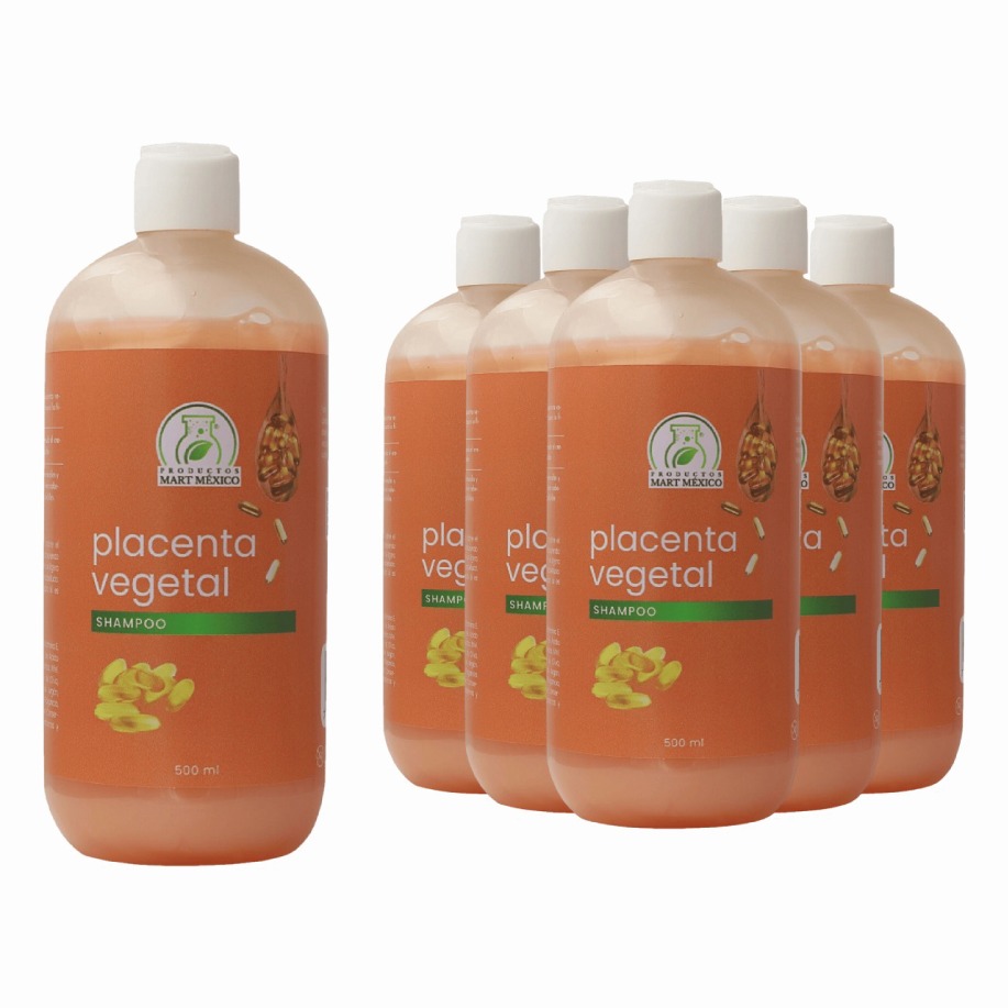 Foto 2 pulgar | Shampoo Placenta Vegetal Pack 6 Piezas
Productos Mart Mexico 500 Ml