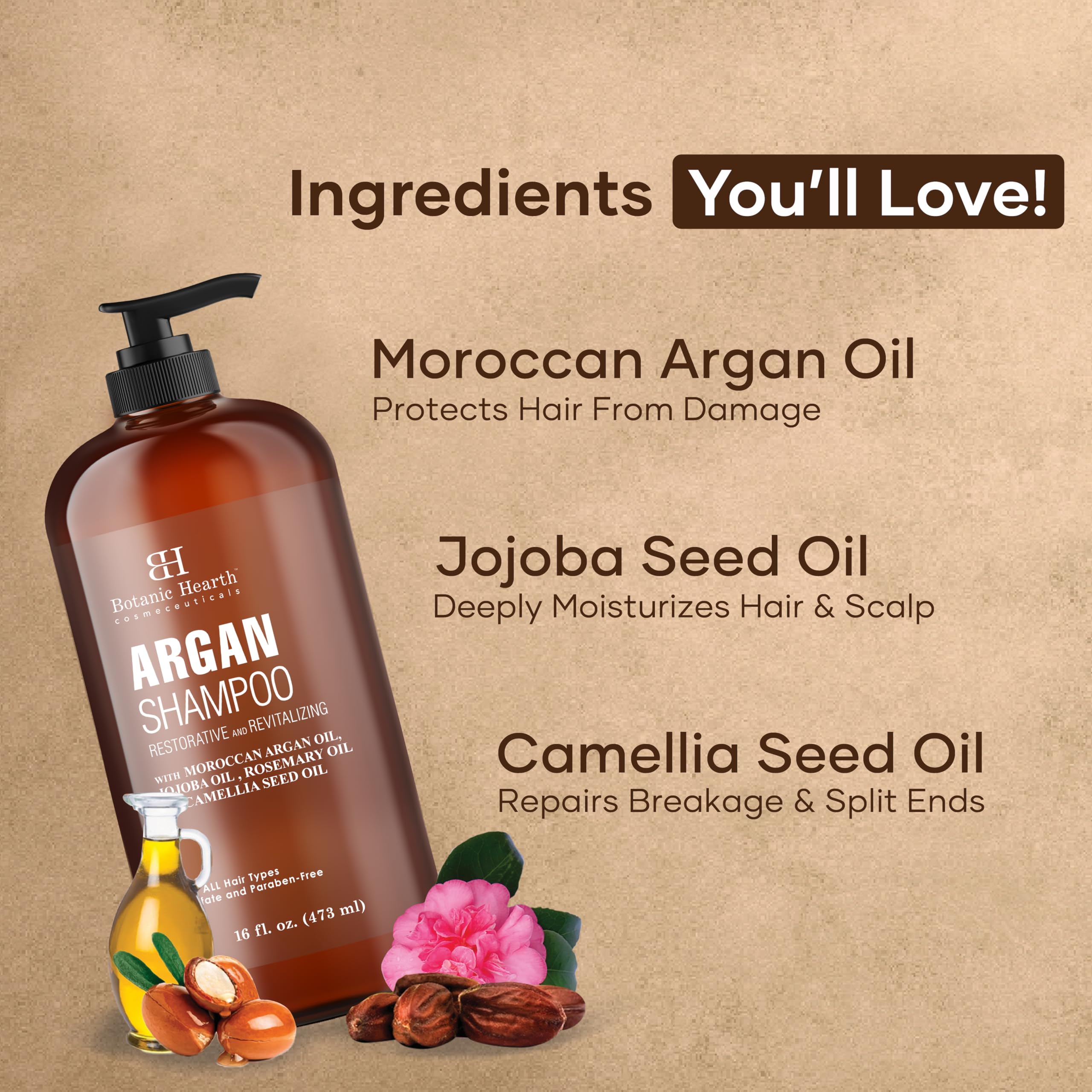Foto 4 pulgar | Shampoo Botanic Hearth de Argán 480 Ml - Venta Internacional