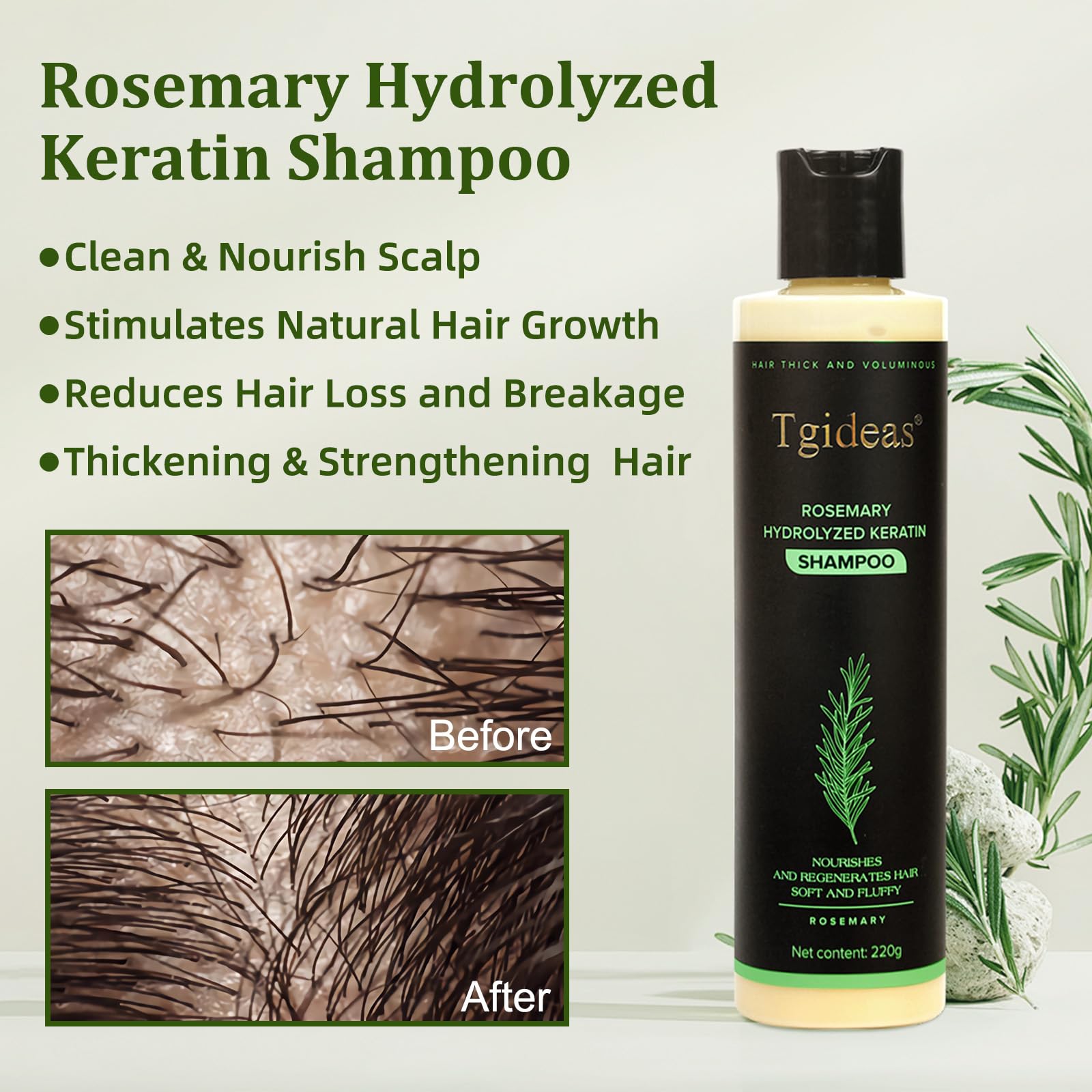 Foto 2 | Shampoo Tgideas Rosemary Hydrolyzed Keratin de 220 g-Venta Internacional