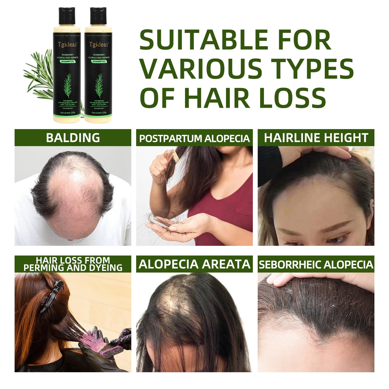 Foto 4 | Shampoo Tgideas Rosemary Hydrolyzed Keratin de 220 g-Venta Internacional