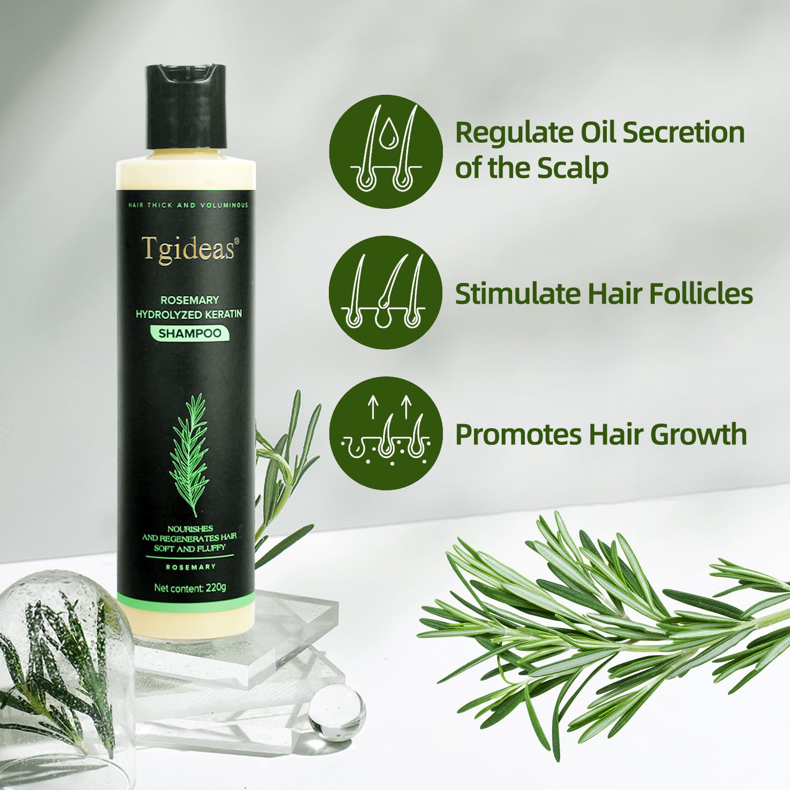 Foto 6 pulgar | Shampoo Tgideas Rosemary Hydrolyzed Keratin de 220 g-Venta Internacional