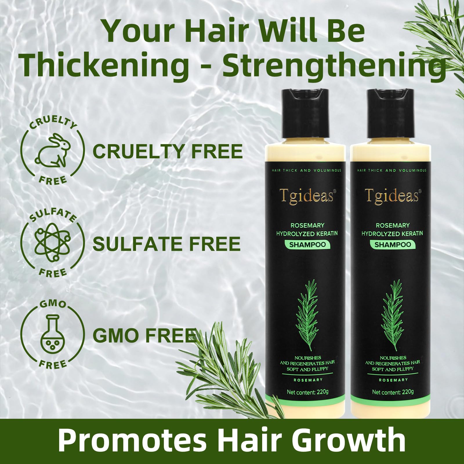 Foto 8 pulgar | Shampoo Tgideas Rosemary Hydrolyzed Keratin de 220 g-Venta Internacional