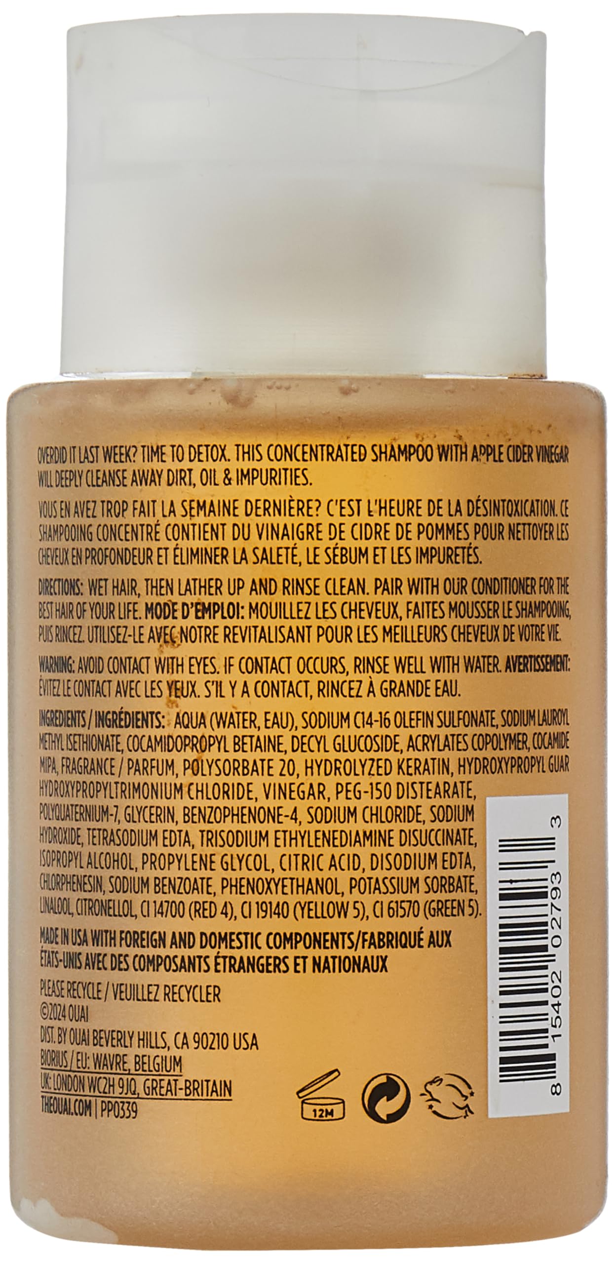 Foto 4 pulgar | Champú Ouai Detox Jumbo 473 Ml Con Vinagre De Manzana Y Queratina - Venta Internacional.