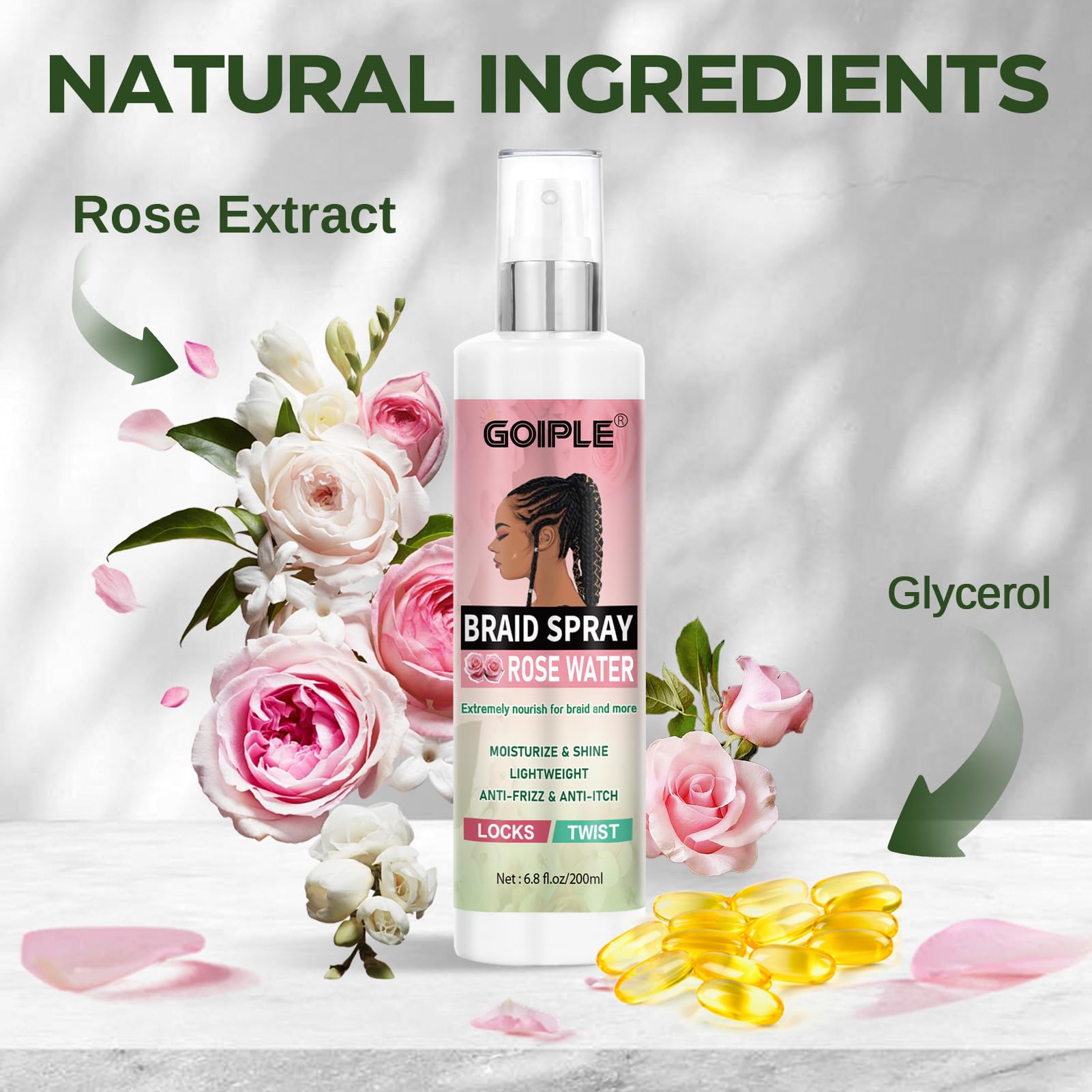 Foto 3 pulgar | Champú Braid Spray Goiple Rose Mint Para Rastas, 200 Ml, Sin Agua - Venta Internacional.