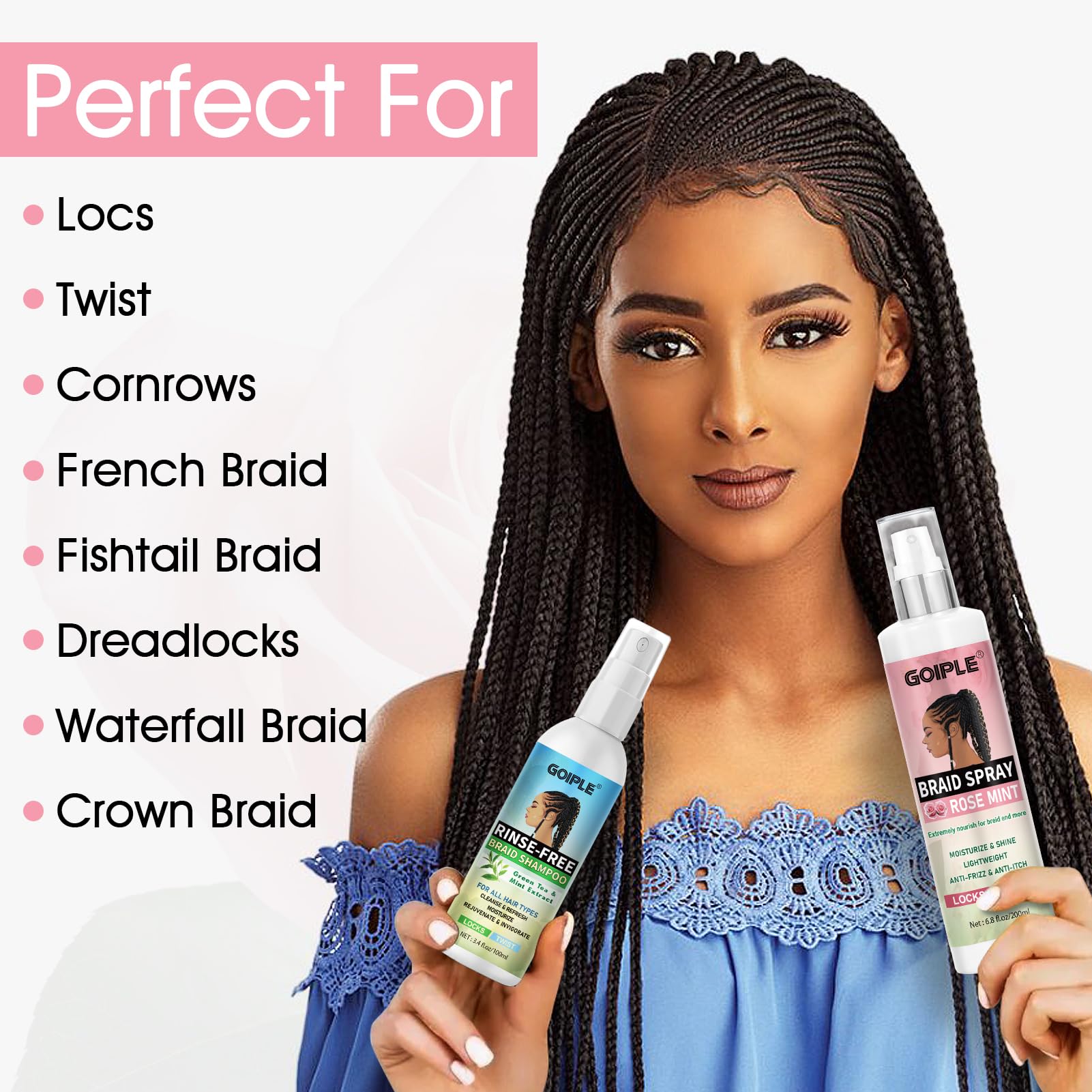 Foto 7 pulgar | Champú Braid Spray Goiple Rose Mint Para Rastas, 200 Ml, Sin Agua - Venta Internacional.