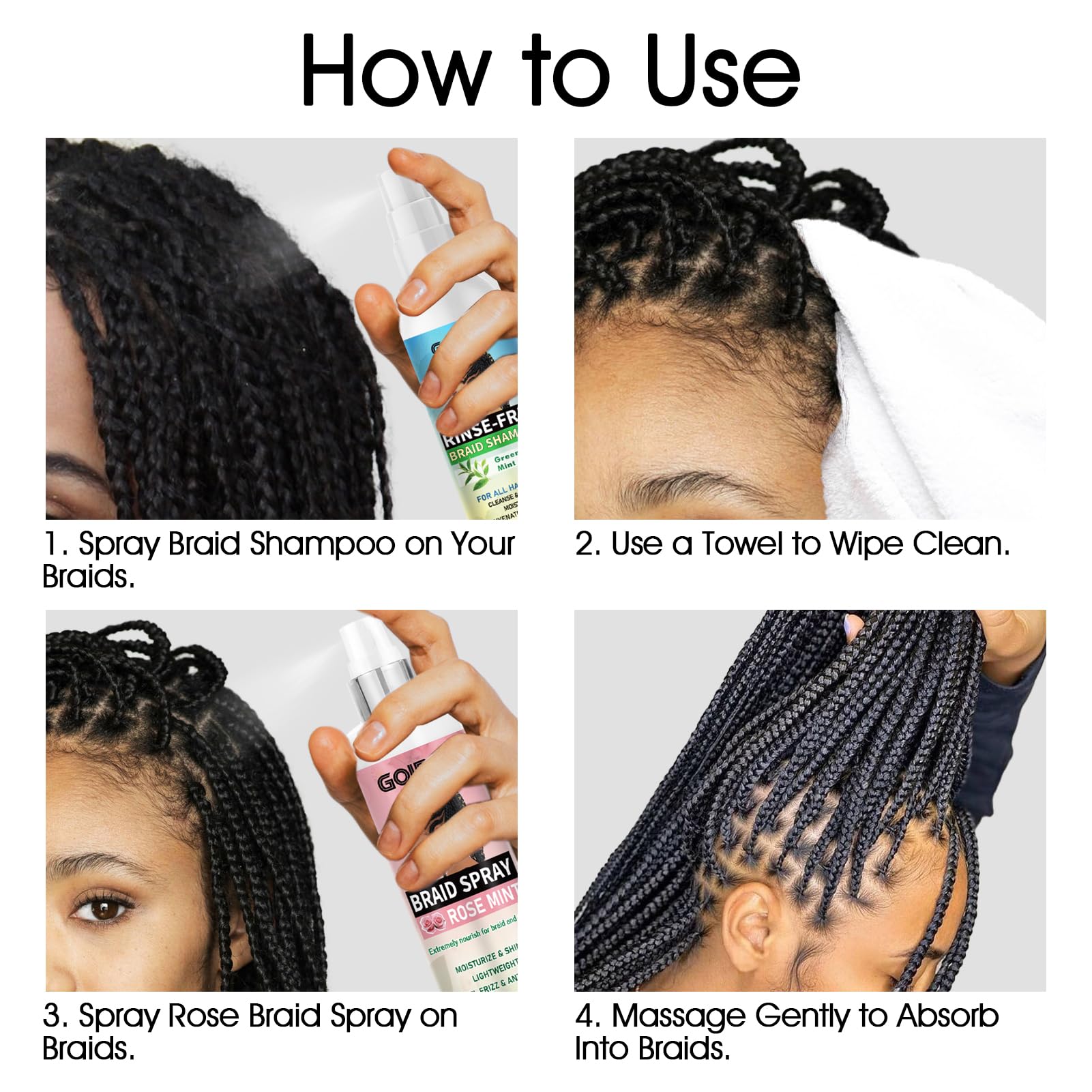 Foto 8 pulgar | Champú Braid Spray Goiple Rose Mint Para Rastas, 200 Ml, Sin Agua - Venta Internacional.