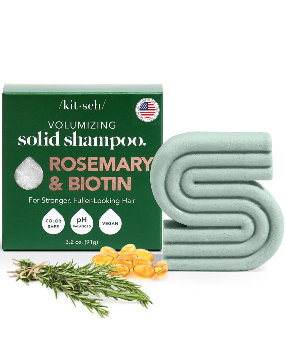 Foto 1 | Shampoo Bar Kitsch, Romero Y Biotina Para Dar Volumen Al Crecimiento Del Cabello - Venta Internacional.
