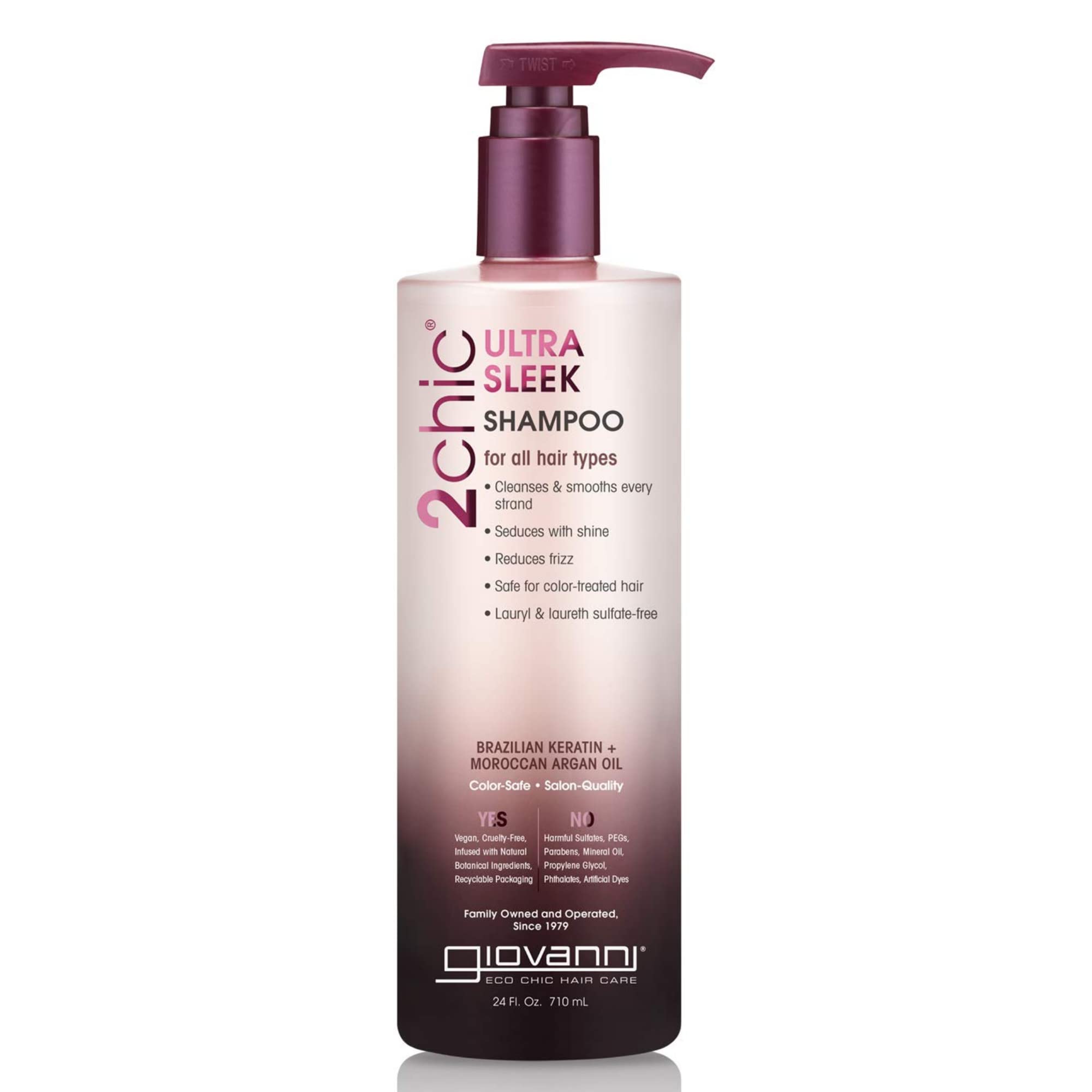 Champú Giovanni 2chic De Fitoqueratina Brasileña Ultradelgada 700 Ml - Venta Internacional.