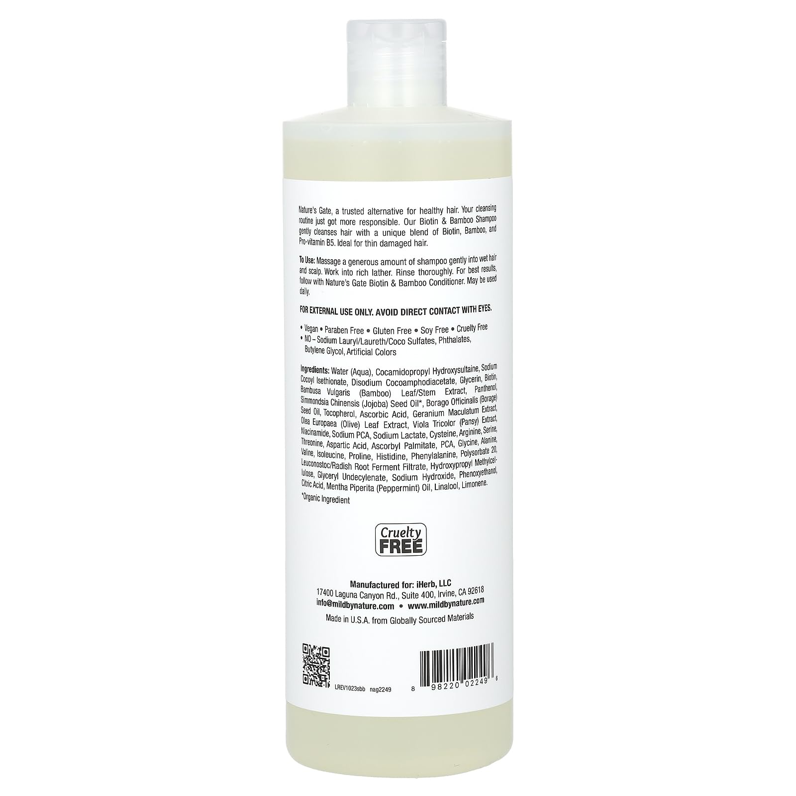 Foto 3 pulgar | Champú Nature's Gate Mild By Nature Biotin & Bamboo 473 Ml - Venta Internacional.