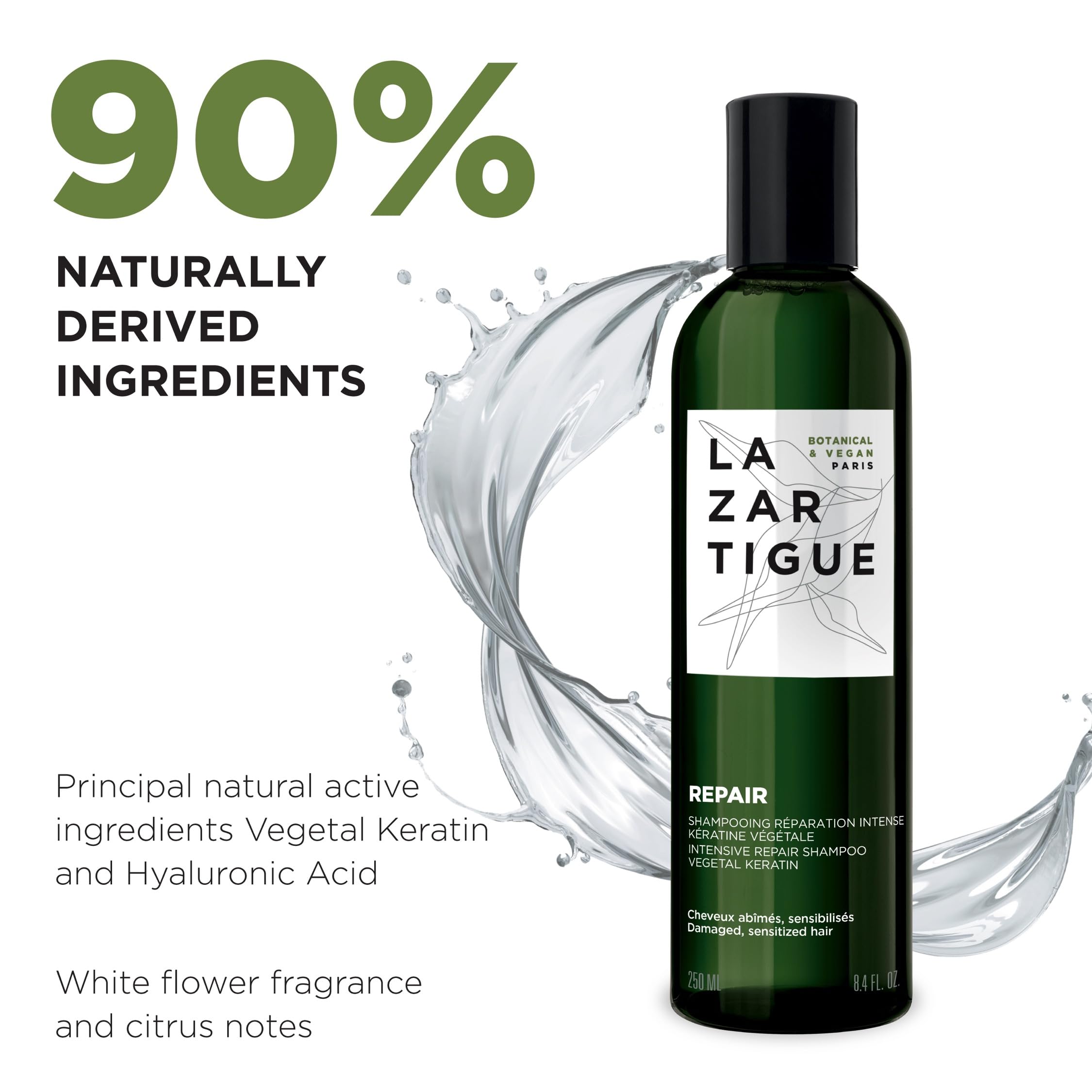 Foto 4 pulgar | Champú Lazartigue Repair Vegetal Keratin 250ml Vegan - Venta Internacional.