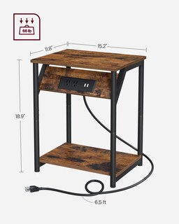 Foto 5 | Set De 2 Estaciones De Carga Para Mesa Auxiliar Vasagle Con Puertos Usb