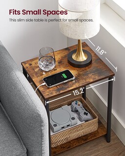 Foto 8 | Set De 2 Estaciones De Carga Para Mesa Auxiliar Vasagle Con Puertos Usb