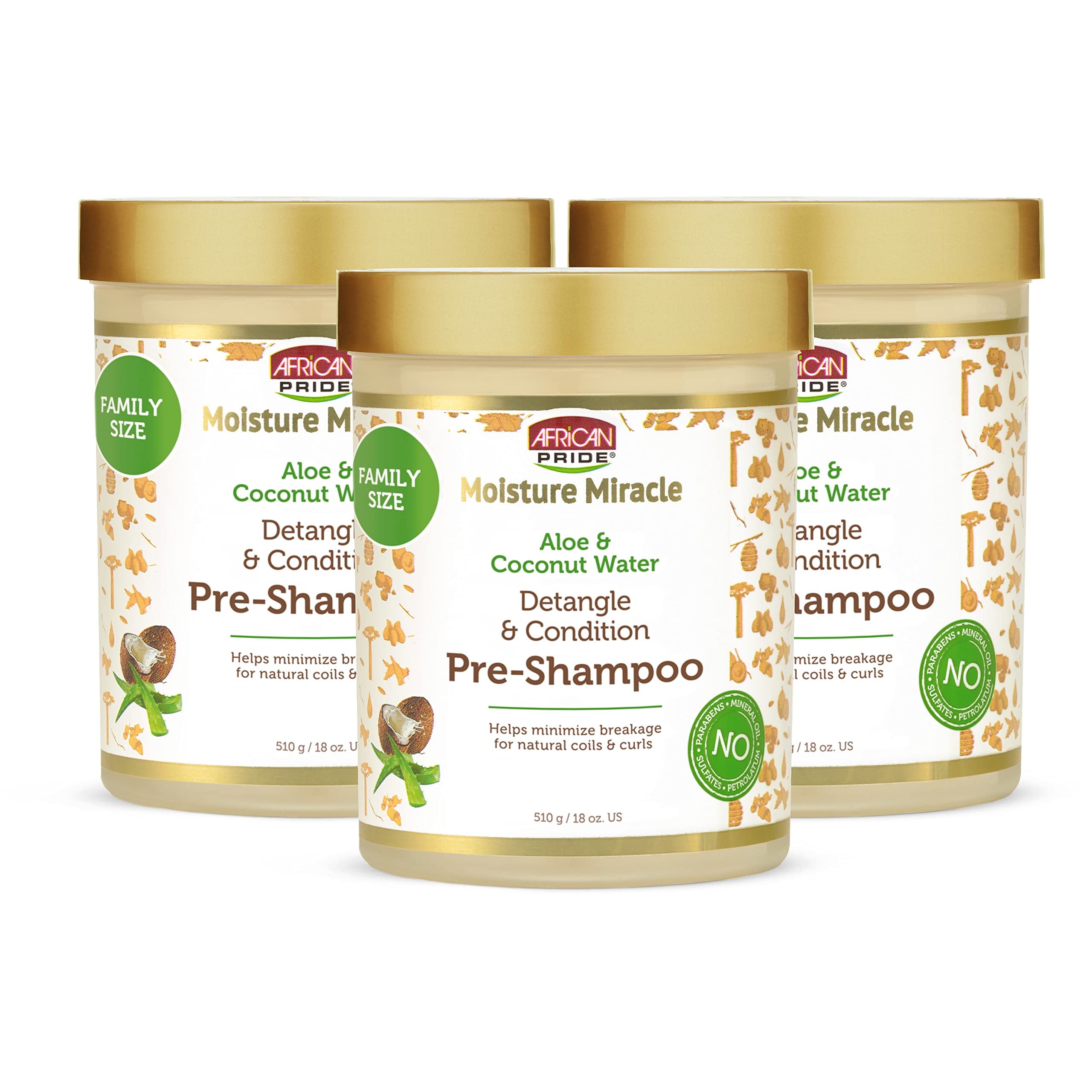 Prechampú African Pride Moisture Miracle Aloe & Coconut 540 Ml - Venta Internacional.