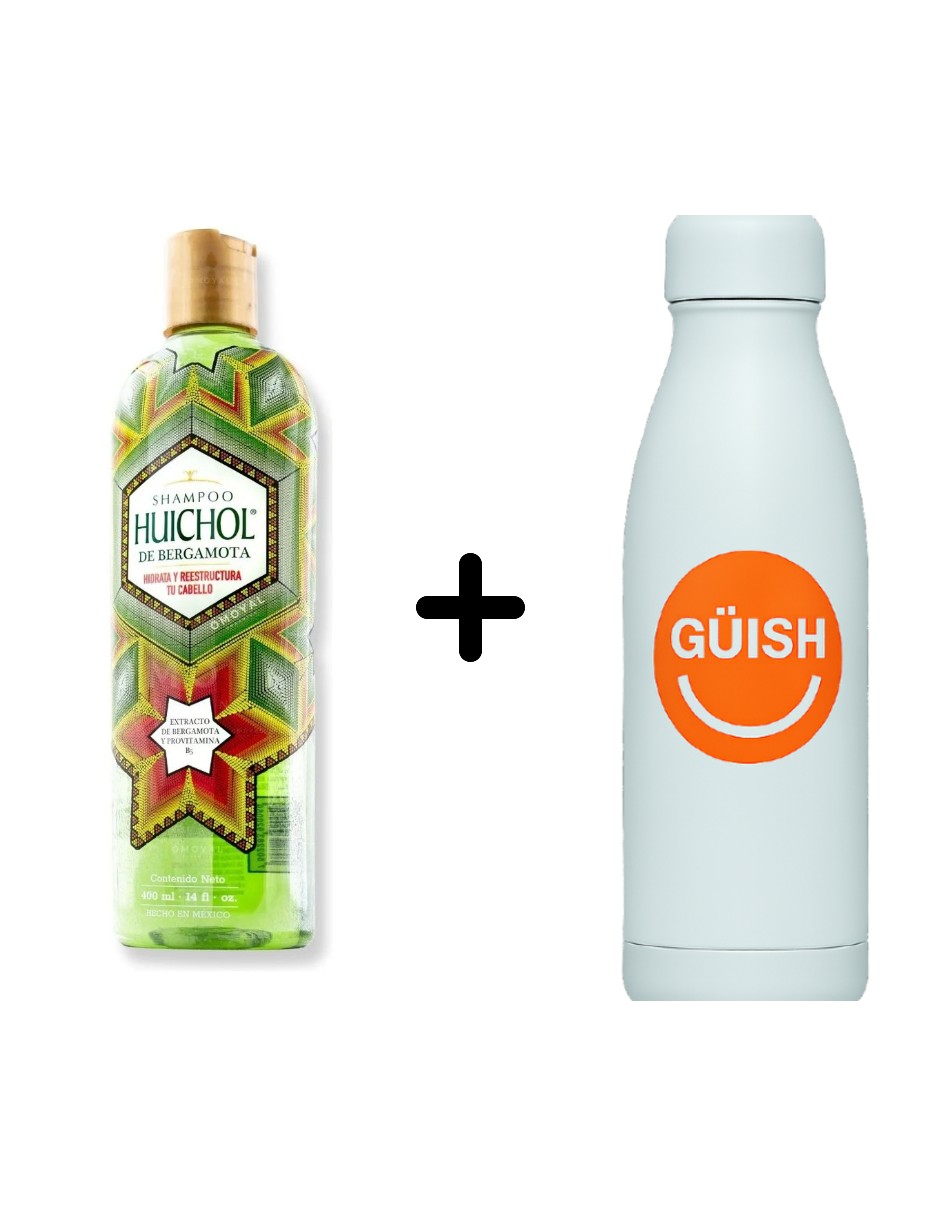 Shampoo Huichol Bergamota 400 Ml Crecimiento Y Anti Frizz+ Termo De Agua De Regalo Güish