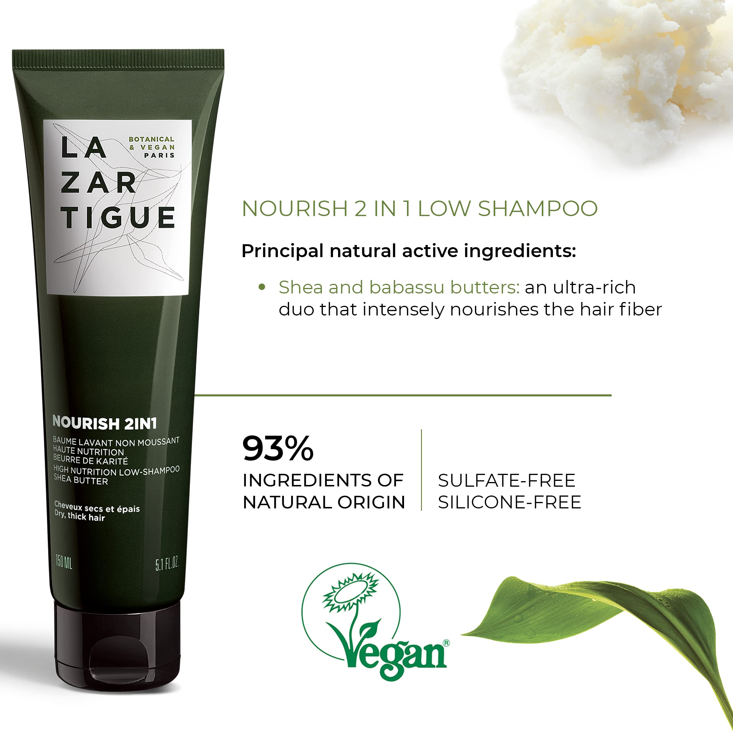 Foto 5 pulgar | Champú Lazartigue Nourish 2 En 1 Altamente Nutritivo, 150 Ml, Vegano - Venta Internacional.