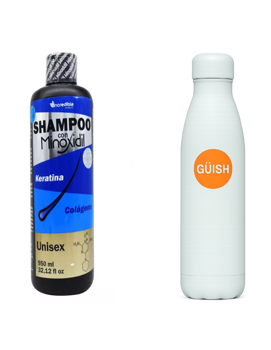 Foto 6 pulgar | Shampoo Incredible Minoxidil con Colágeno + Termo de Agua de Regalo Güish