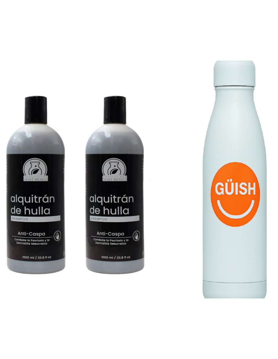 Foto 2 pulgar | 2 Shampoo Alquitrán Anticaspa + Termo Güish Gratis