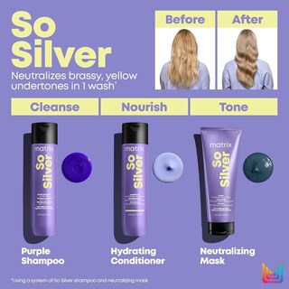 Foto 7 | Champú Matrix So Silver Purple De 300 Ml Que Neutraliza Los Tonos Amarillos - Venta Internacional.
