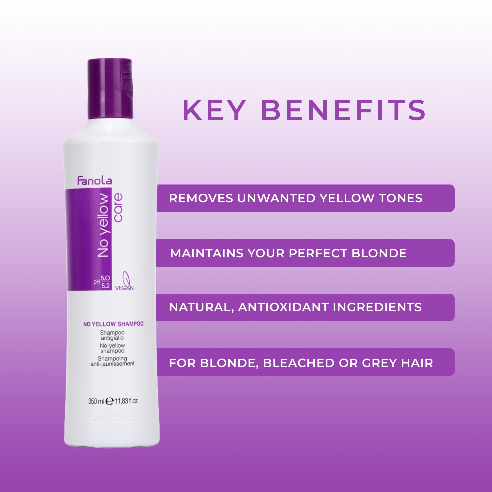 Foto 2 | Champú Fanola Color Depositing Purple Toner 350 Ml Blonde - Venta Internacional.