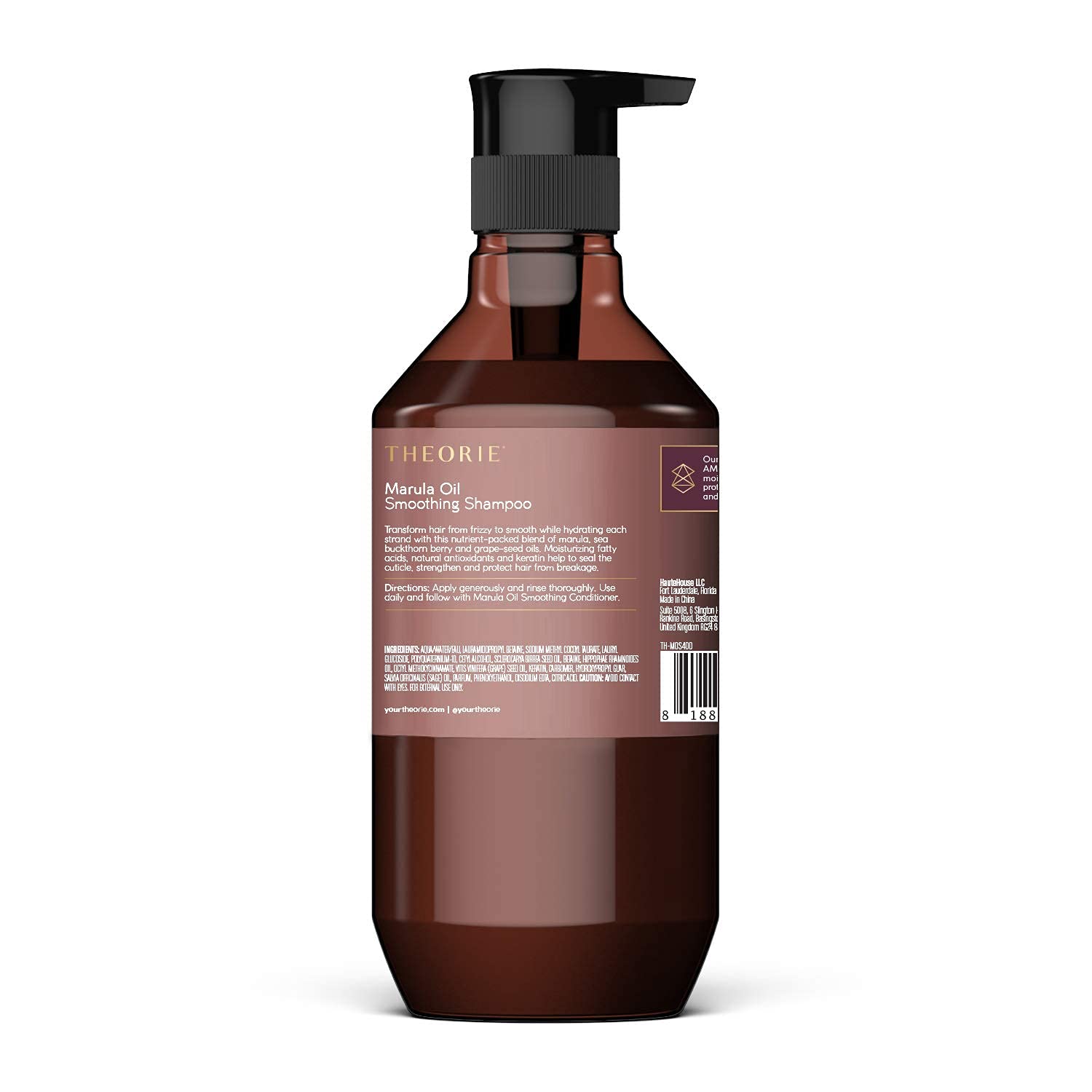 Foto 3 pulgar | Champú Theorie Smoothing Frizz Control 800 Ml Con Aceite De Marula - Venta Internacional.