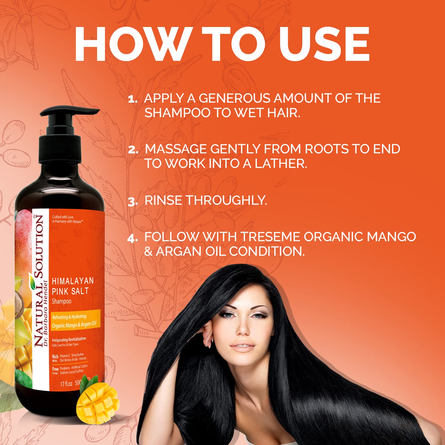 Foto 5 pulgar | Shampoo Natural Solution, Aceite De Argán Orgánico, 500 Ml, Para Todo El Cabello - Venta Internacional.