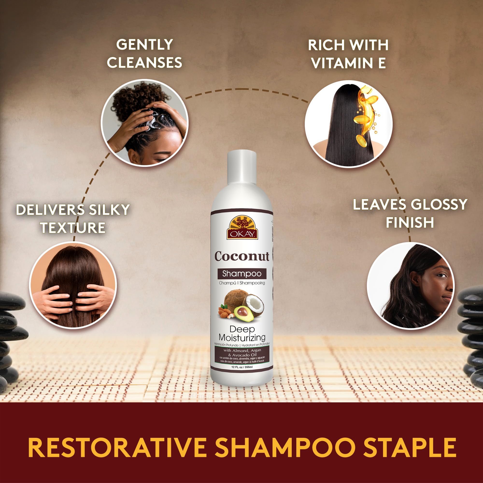 Foto 7 pulgar | Shampoo Okay, Aceite De Coco, Hidratante Profundo, 355 Ml - Venta Internacional.