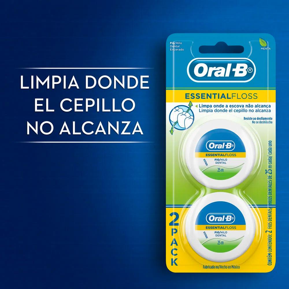 Foto 3 | Hilo Dental Oral-b Essential Floss Encerado 2 Piezas
