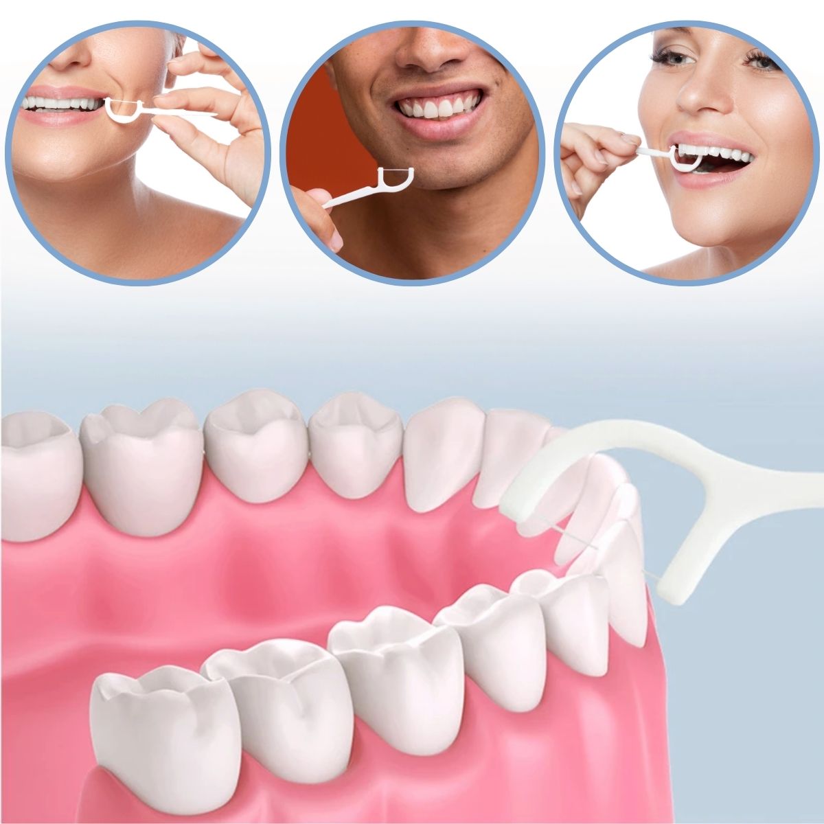 Foto 3 pulgar | Hilo Dental Set 100 Piezas Limpieza Bucal Dientes Higiene