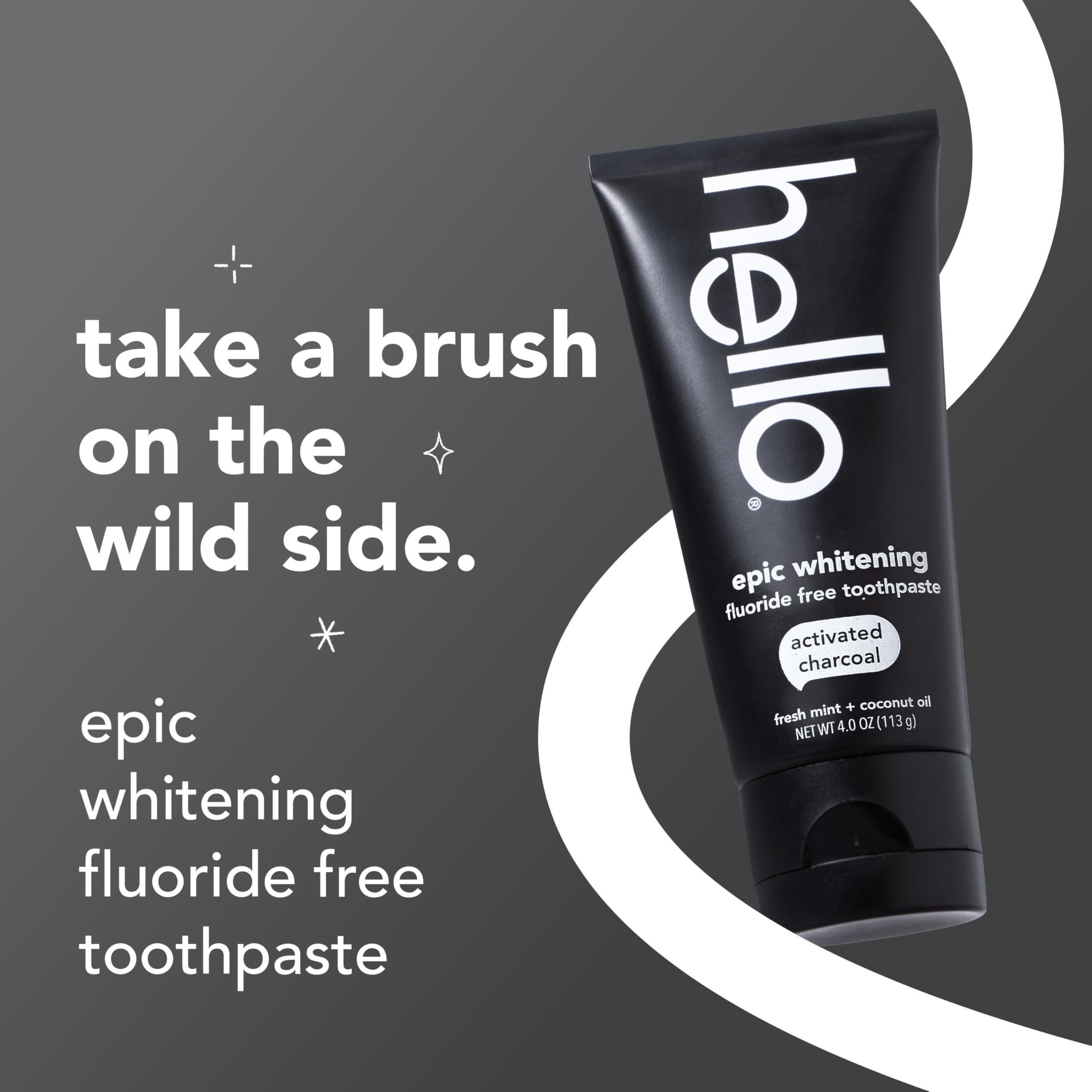 Foto 3 pulgar | Pasta De Dientes Hello Epic Whitening Charcoal Free 120ml - Venta Internacional.