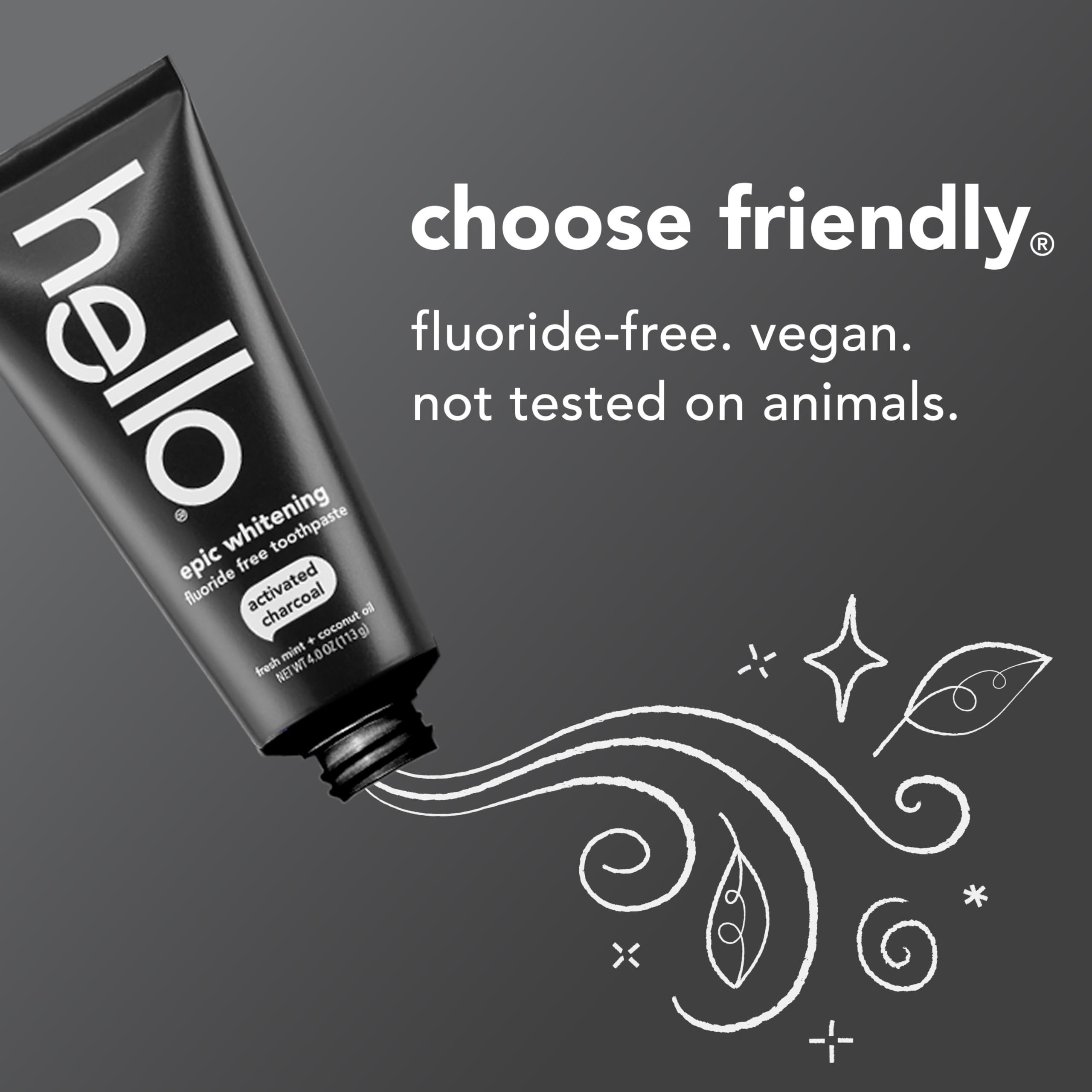 Foto 4 pulgar | Pasta De Dientes Hello Epic Whitening Charcoal Free 120ml - Venta Internacional.